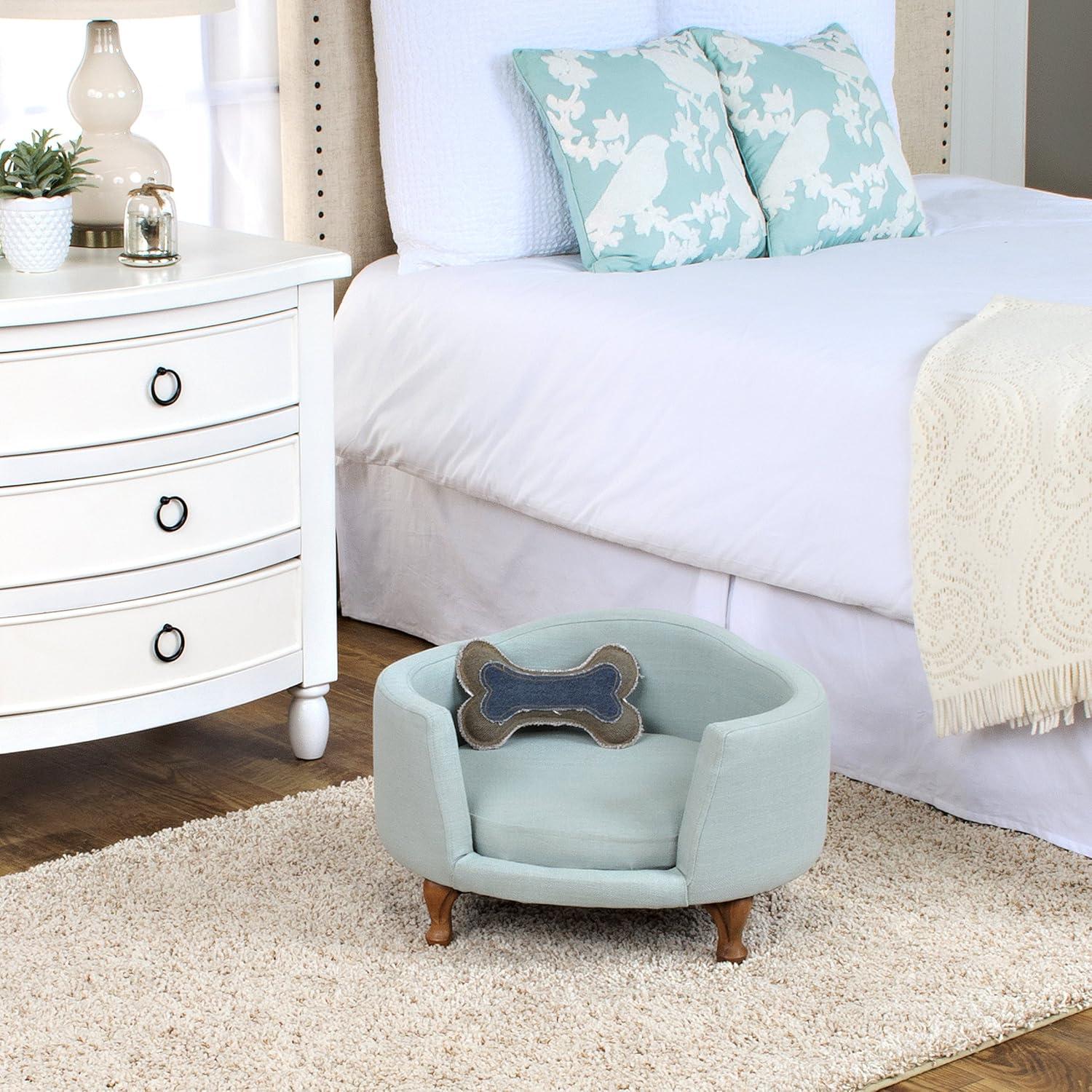 HomePop Decorative Pet Bed Curved Mini Love Seat for Small Dog (18" x 22" x 12")