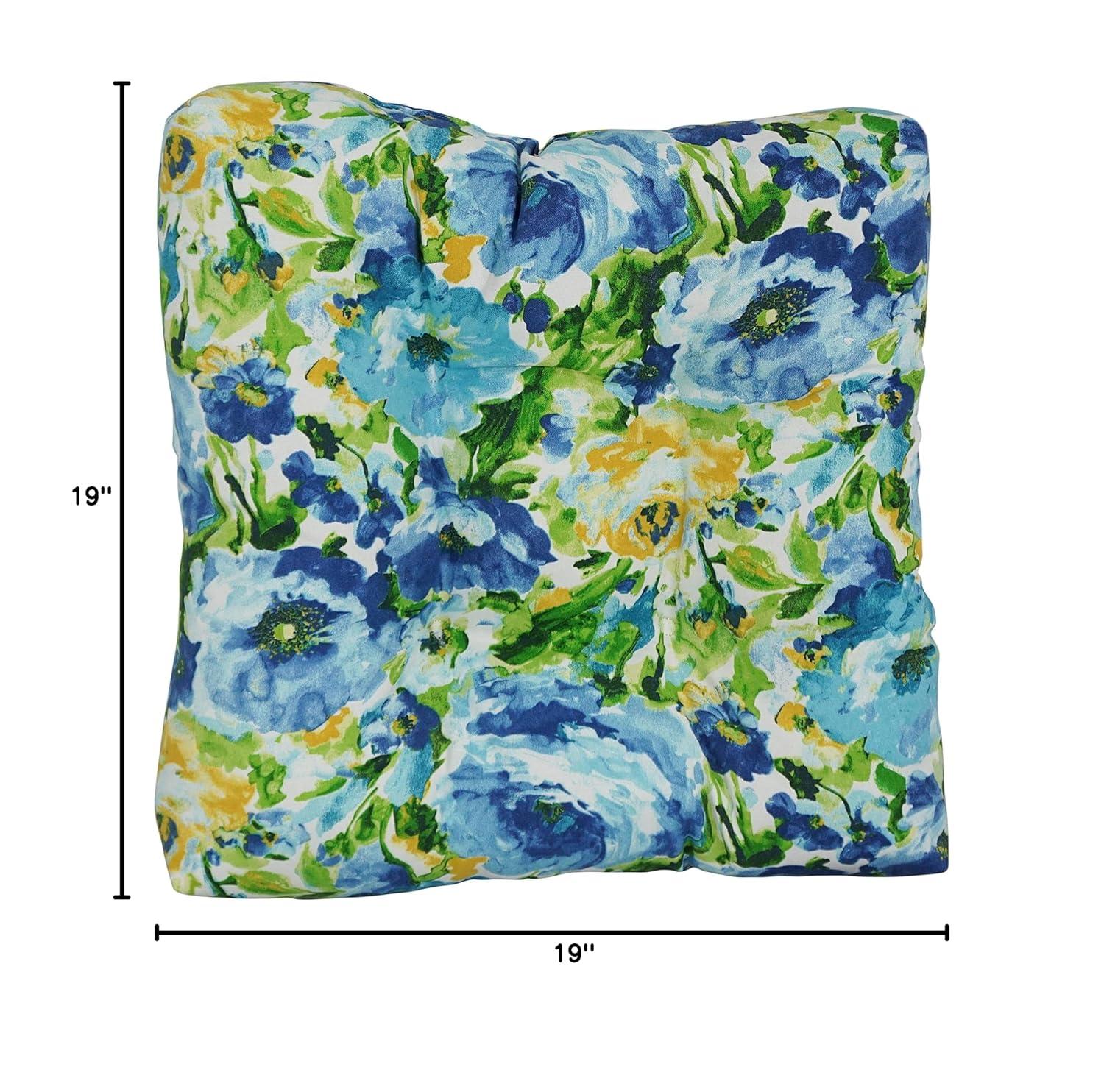 19-inch Squared Patterned Spun Polyester Tufted Dining Chair Cushions (Set of 2) 94005-2CH-REO-65