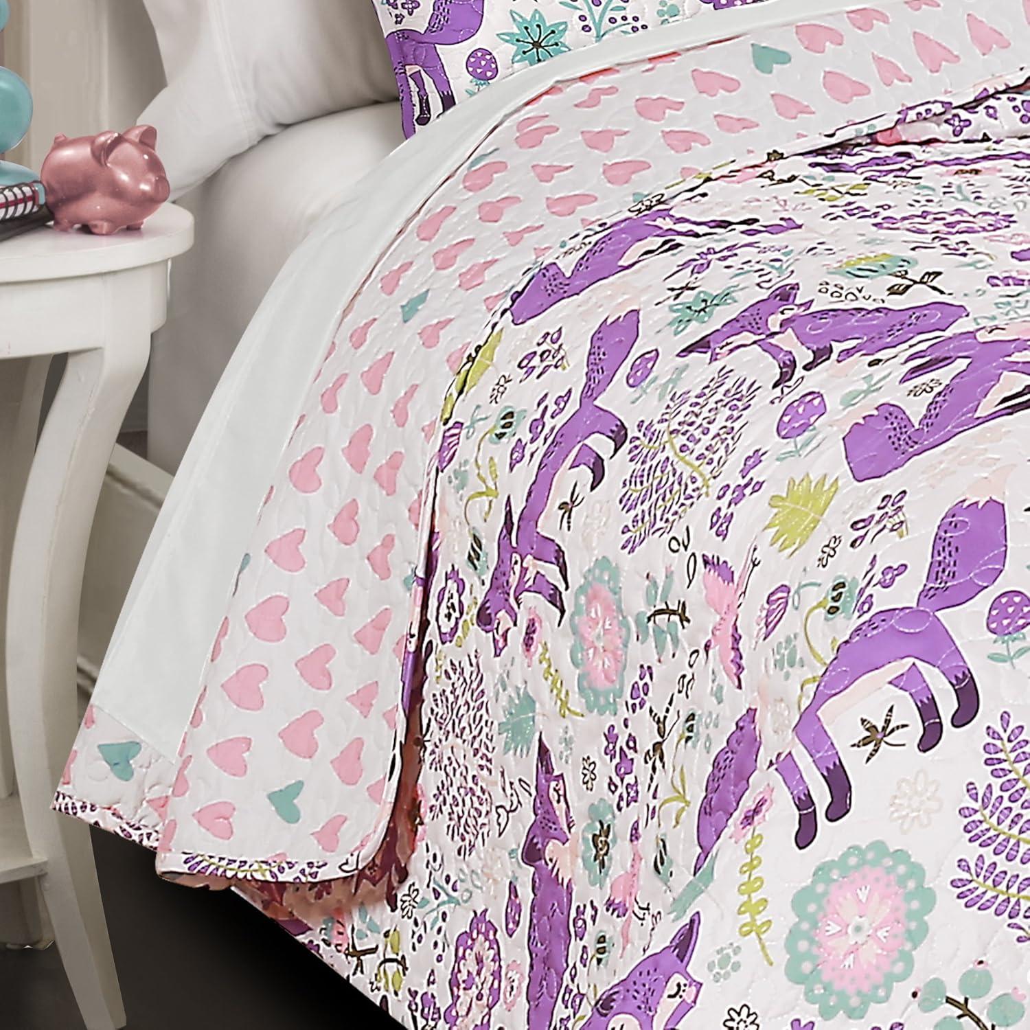 Lush Decor Microfiber Reversible Traditional 4 Piece Quilt Set