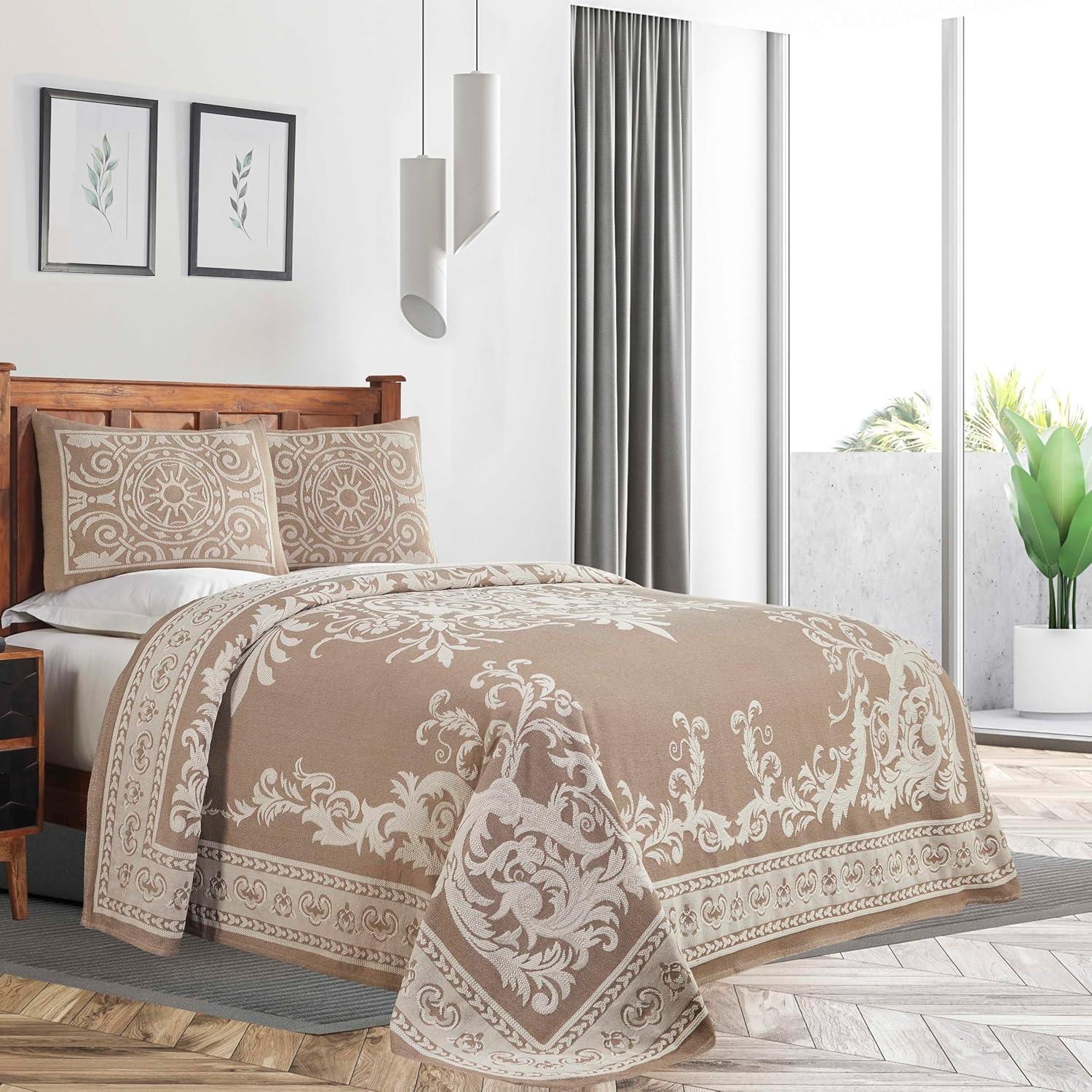 Superior Rio Lightweight Cotton Blend Woven Jacquard Traditional Medallion Bedspread/Coverlet Set