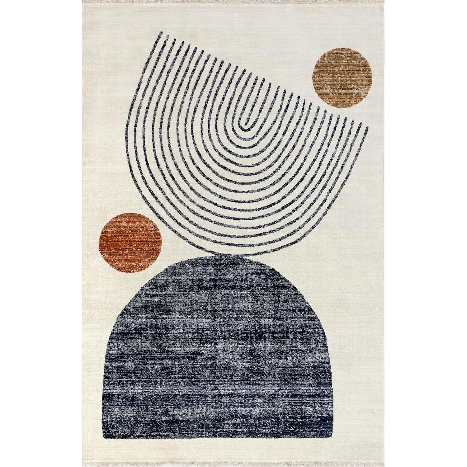 Nuloom Bevin Abstract 4x6 Indoor Area Rug for Living Room Bedroom Dining Room Kitchen, Beige/Multicolor