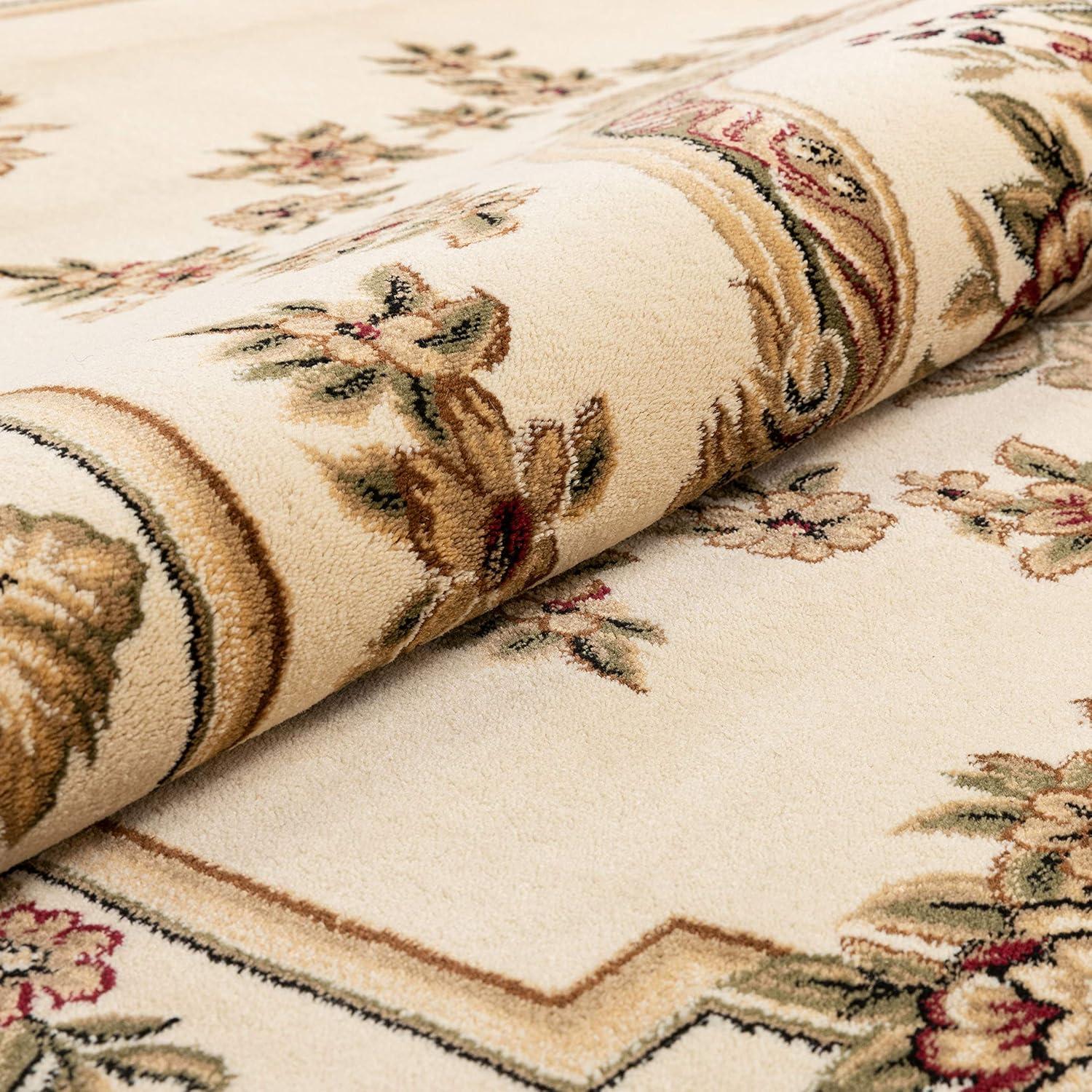 Well Woven Pastoral Medallion French European Floral Formal Traditional Modern Classic Thick Soft 5'3" x 7'3" Red Area Rug