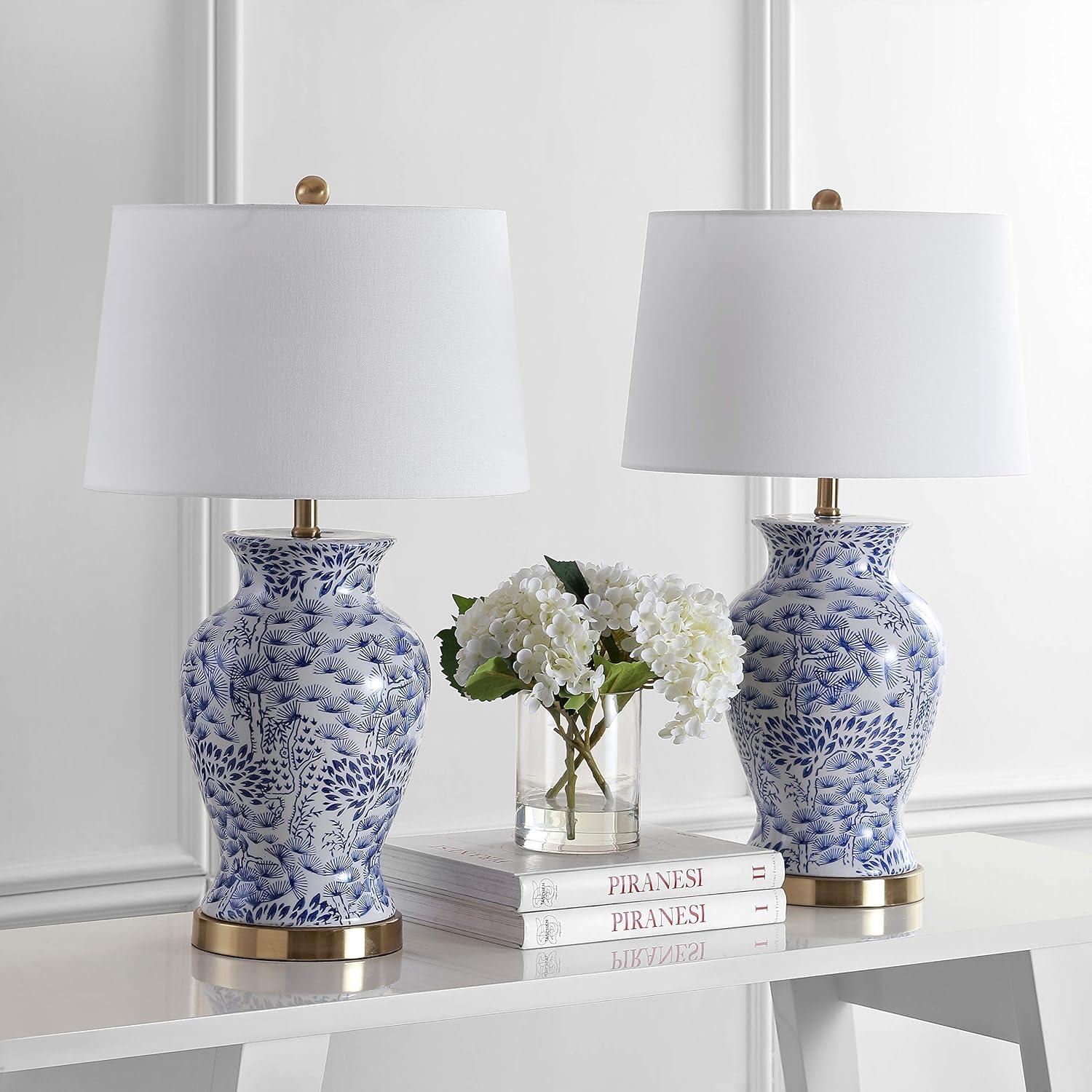 Alona Table Lamp (Set of 2) - Blue/White - Safavieh.