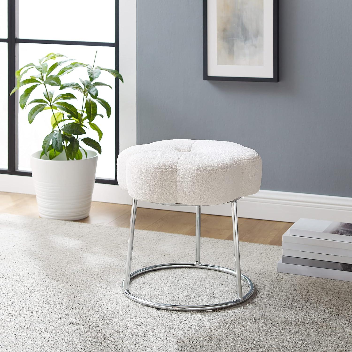 Ciara Flower Cushioned Vanity Stool