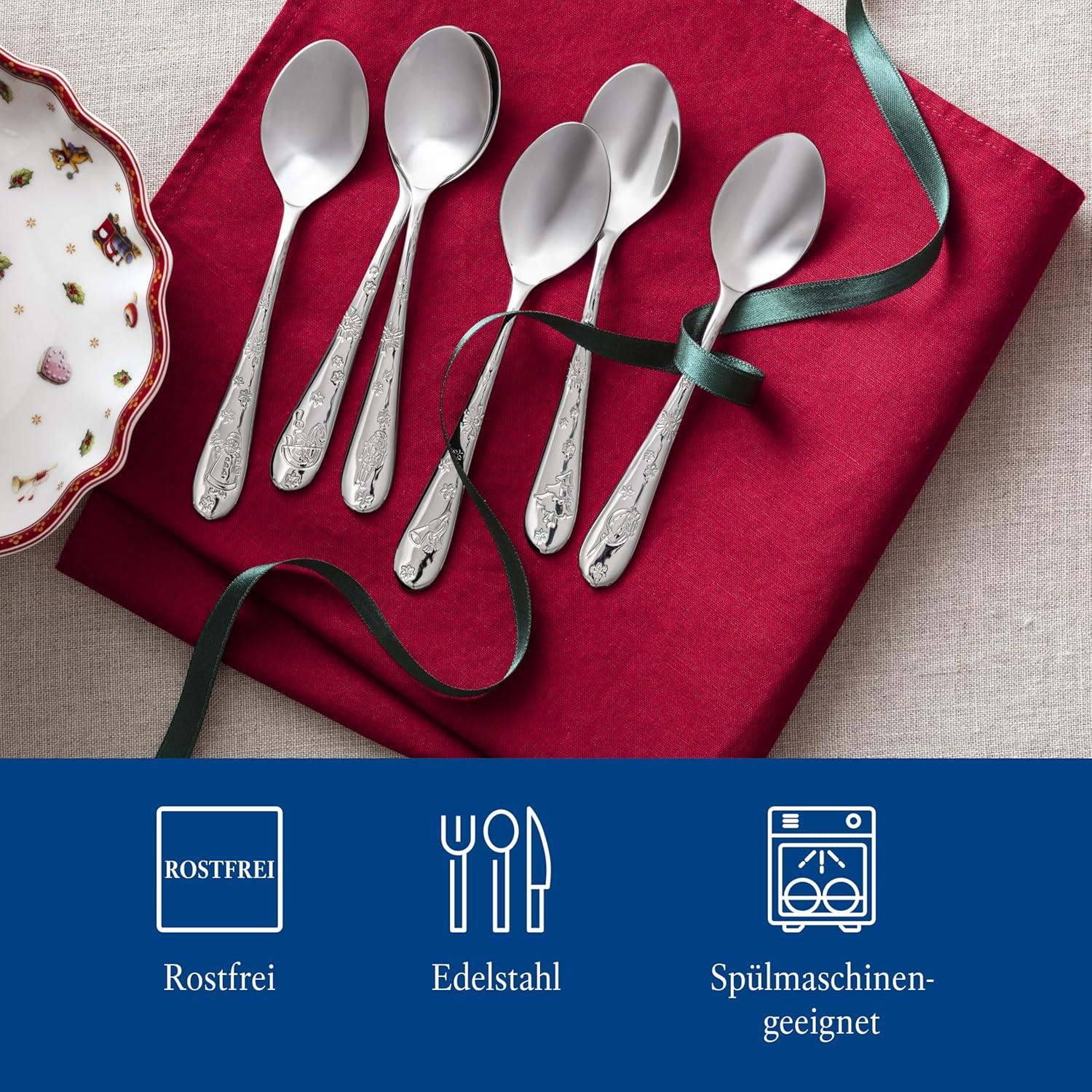 Villeroy & Boch – Toy's Delight Coffee Spoon Cutlery Set for 6 People, 6 Pieces, Dishwasher-Safe, rustproof, Cutlery Set, Spoon Set, Stainless Steel Cutlery Set