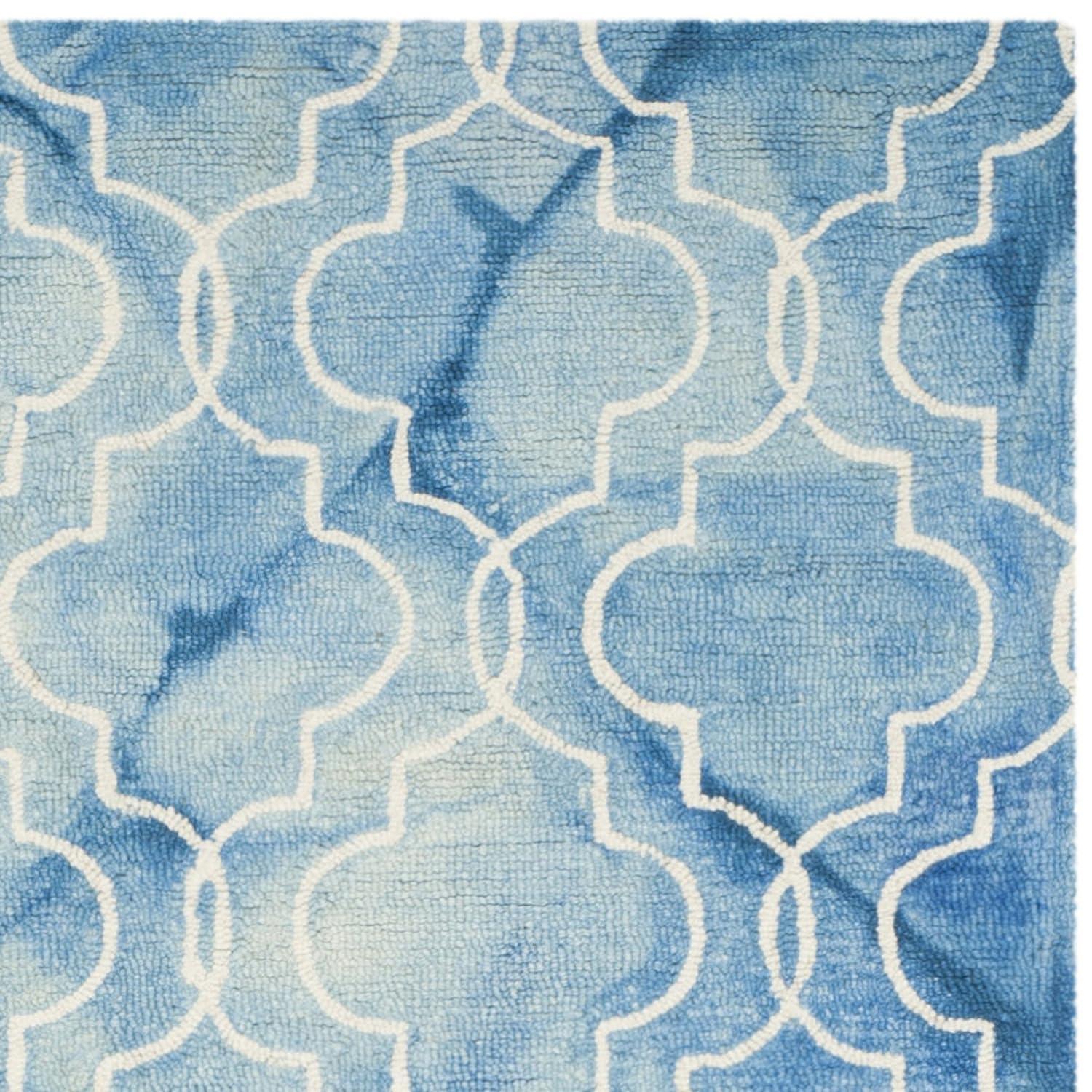 Dip Dye DDY676 Hand Tufted Indoor Area Rug - Blue/Ivory - 6'x9' - Safavieh