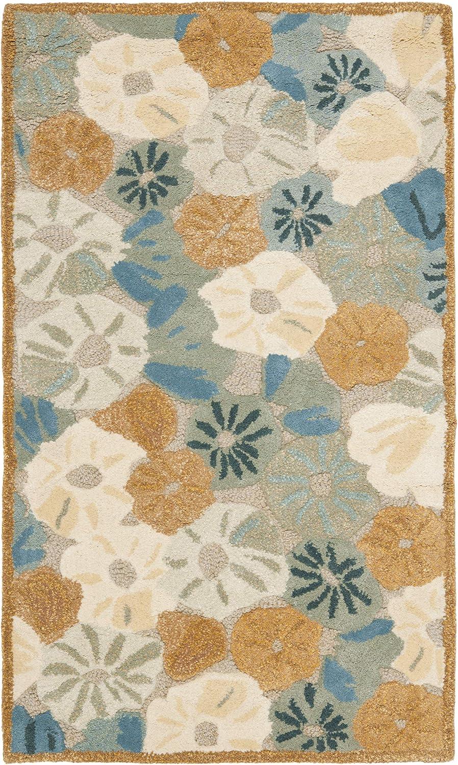 SAFAVIEH Martha Stewart Poppy Field Floral Area Rug, Azurite Blue, 2'6" x 4'3"