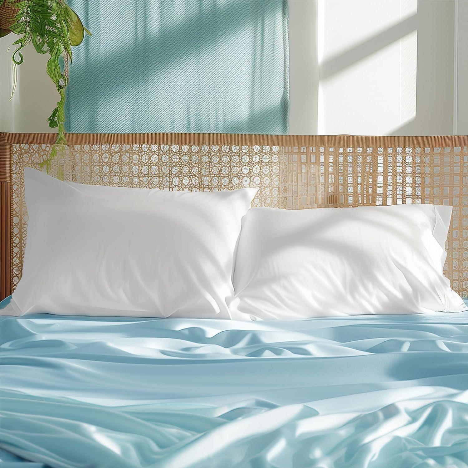 Bedsure Bedsure Pillow Cases Queen Size Set Of 2 - Polyester & Rayon Derived From Bamboo Cooling Pillowcase, Breathable, Soft And Wrinkle-Free Pillow Covers With Envelope Closure, Gifts, 20X30 Inches