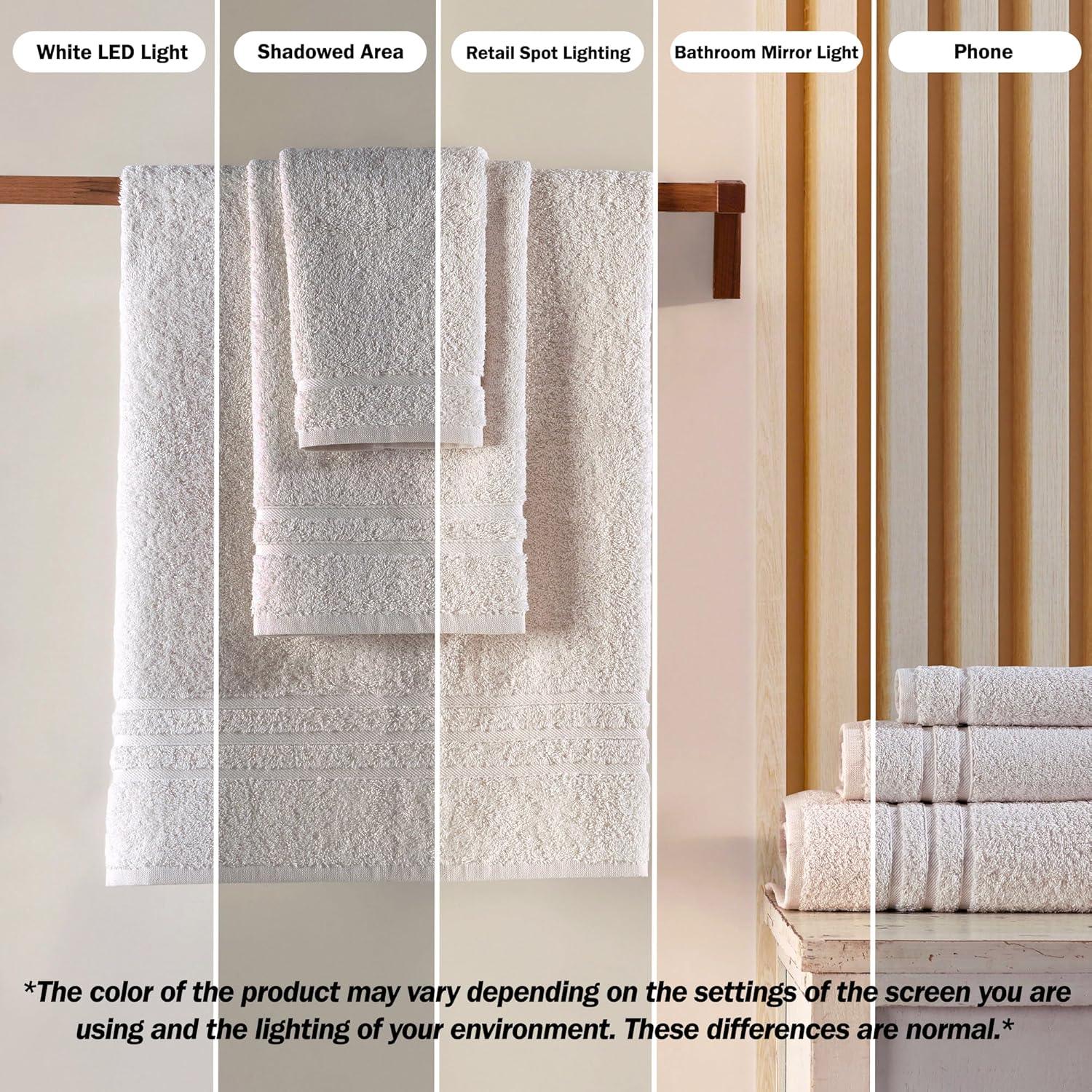 Jumbo Large Bath Sheets Towels 2 Pack Soft and Absorbent, 100% Cotton Towels (Sea Salt, Bath Sheet)