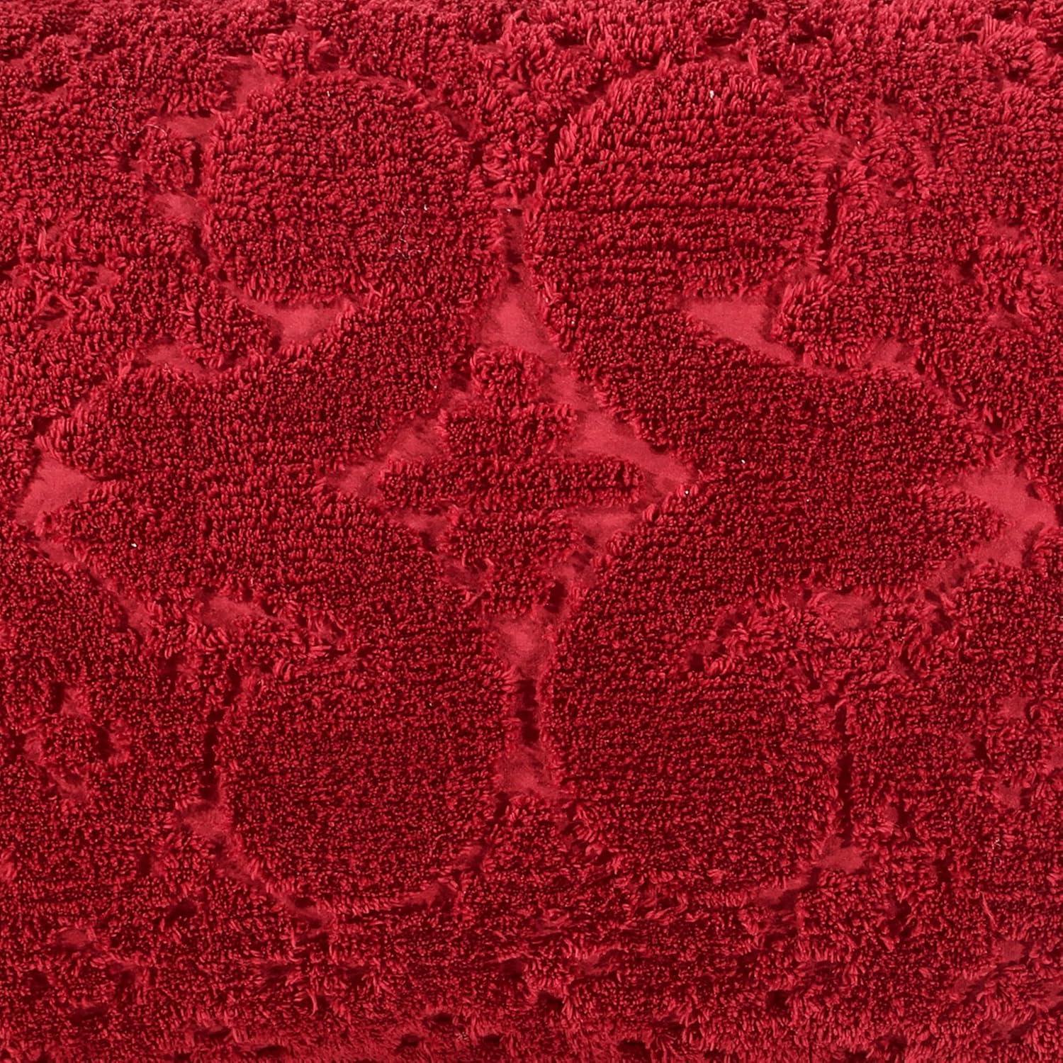 King Ashton Collection 100% Cotton Tufted Unique Luxurious Medallion Design Pillow Shams Burgundy - Better Trends