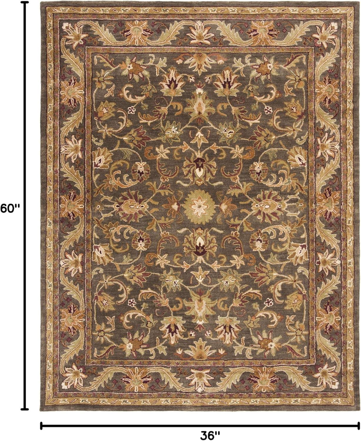 Antiquity AT52 Hand Tufted Indoor Accent Rug - Green/Gold - 3'x5' - Safavieh