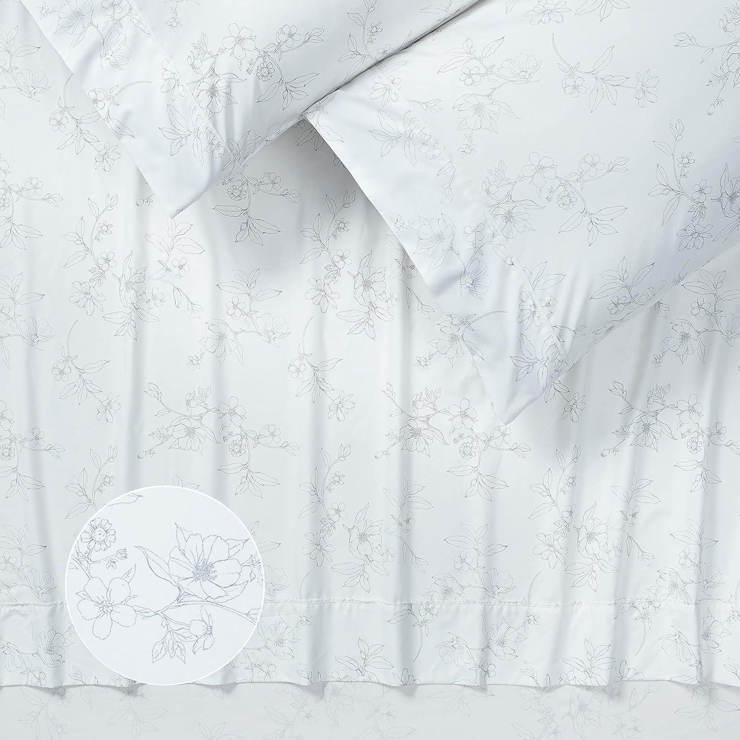 Chanasya Floral Microfiber Percale Sheet Set