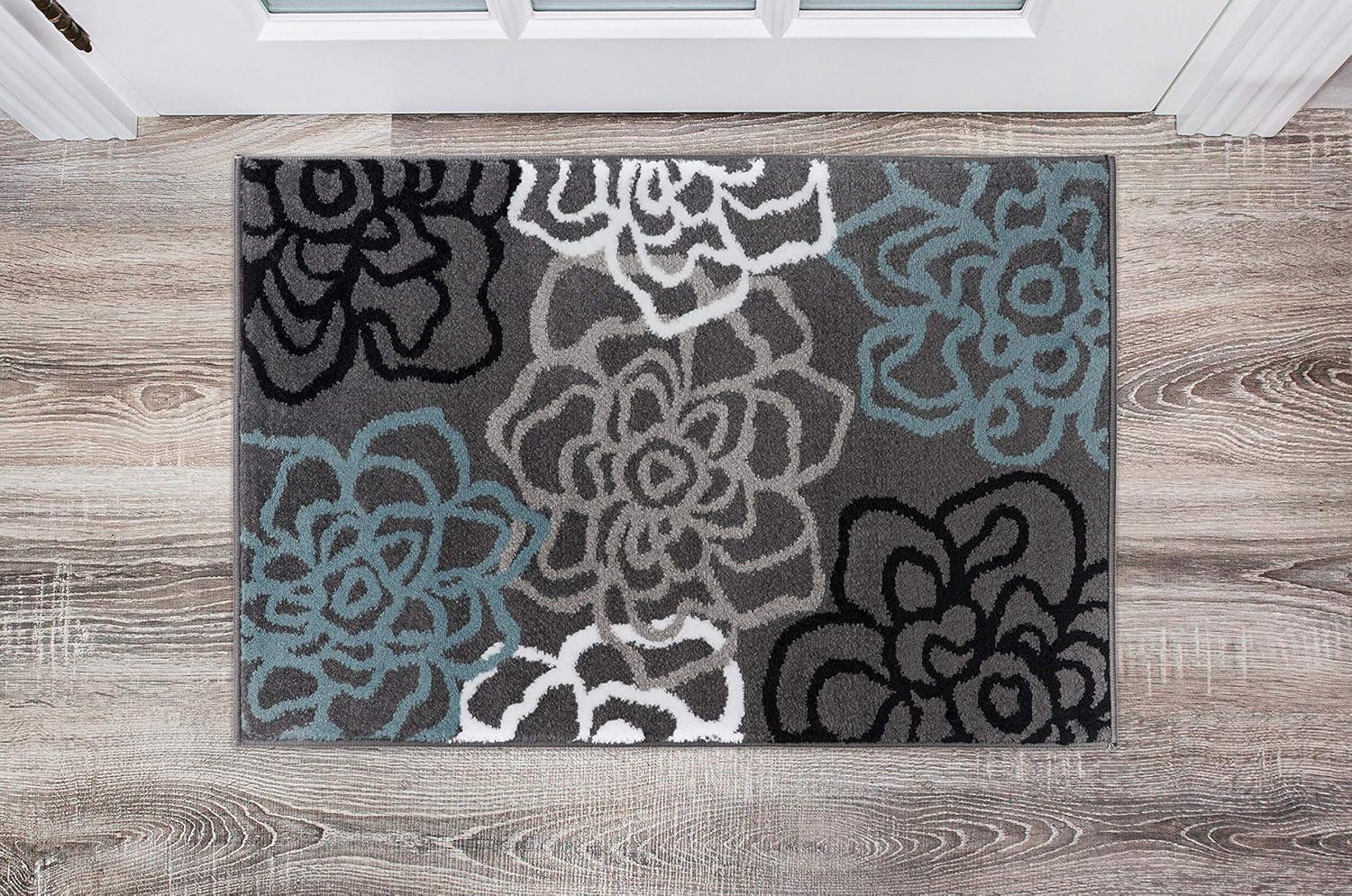 World Rug Gallery Contemporary Modern Floral Flowers Area Rug