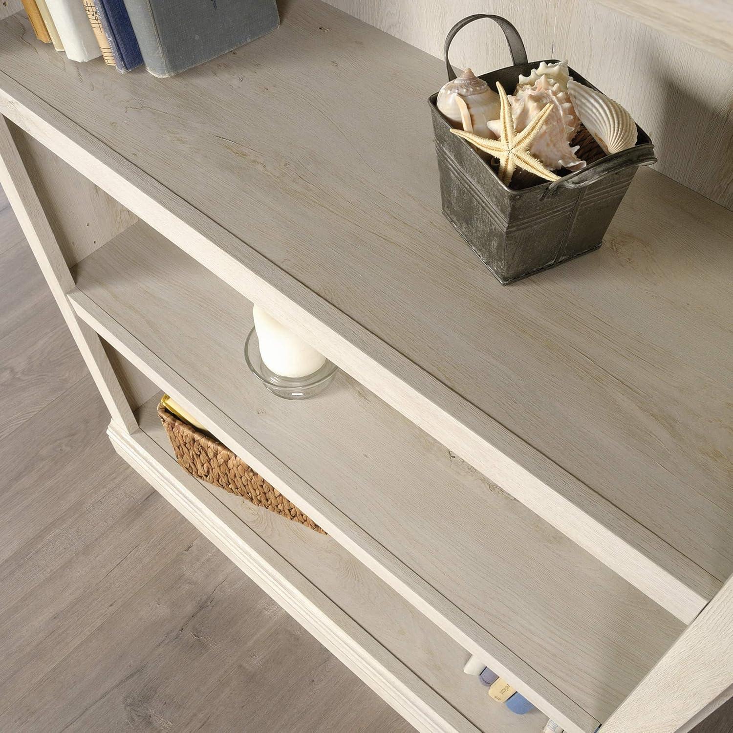 44" 3 Shelf Bookcase White - Sauder: Farmhouse Style, Smooth Laminate Finish, MDF Construction