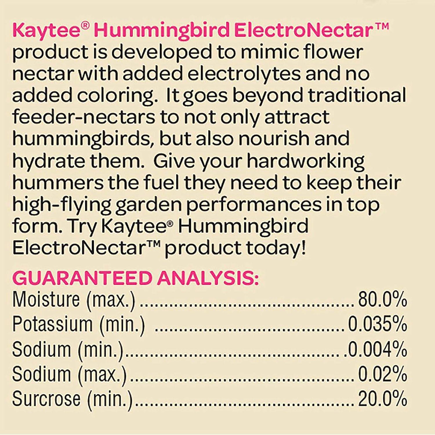 Kaytee Hummingbird ElectroNectar Wild Bird Food, Ready to Use - 64 Ounces