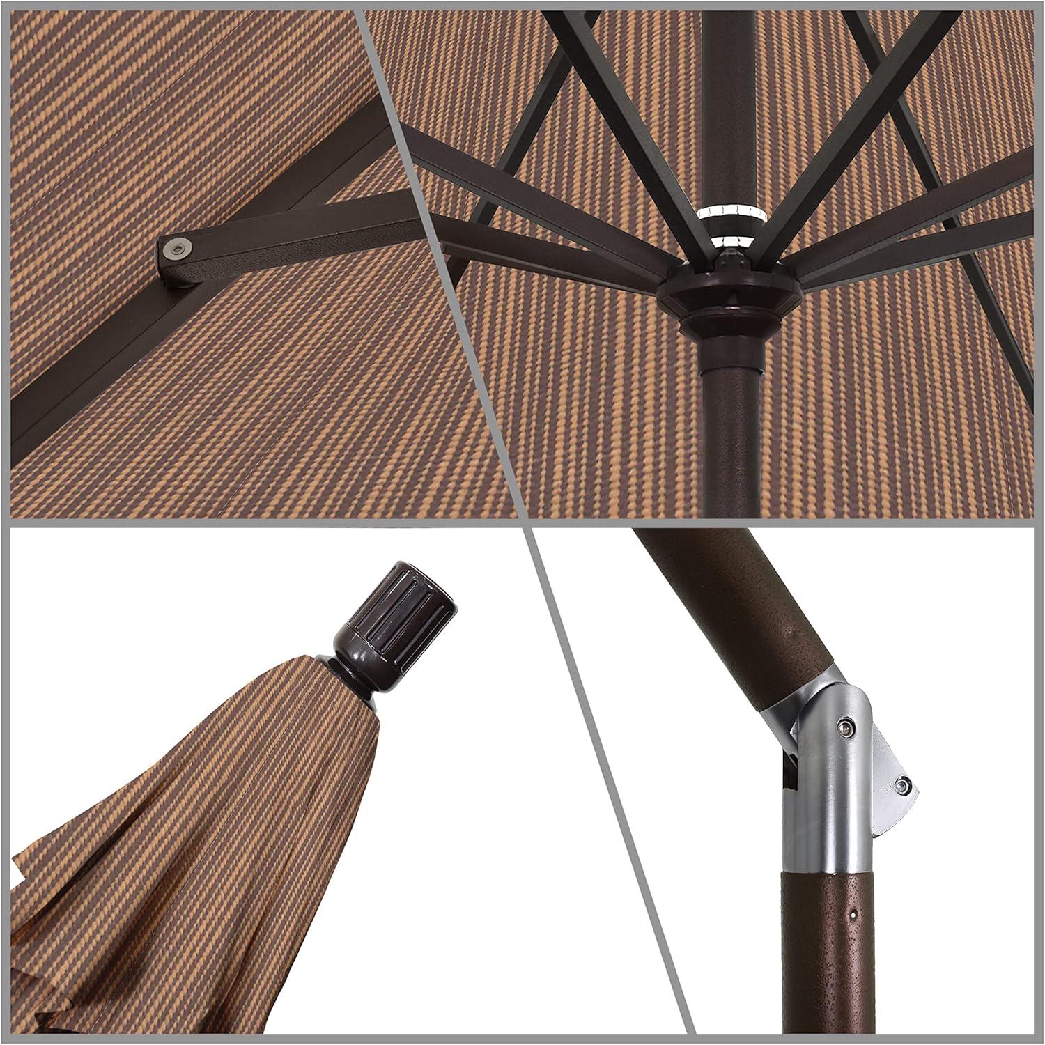 11 ft. Bronze Aluminum Patio Umbrella with Terrace Sequoia Canopy