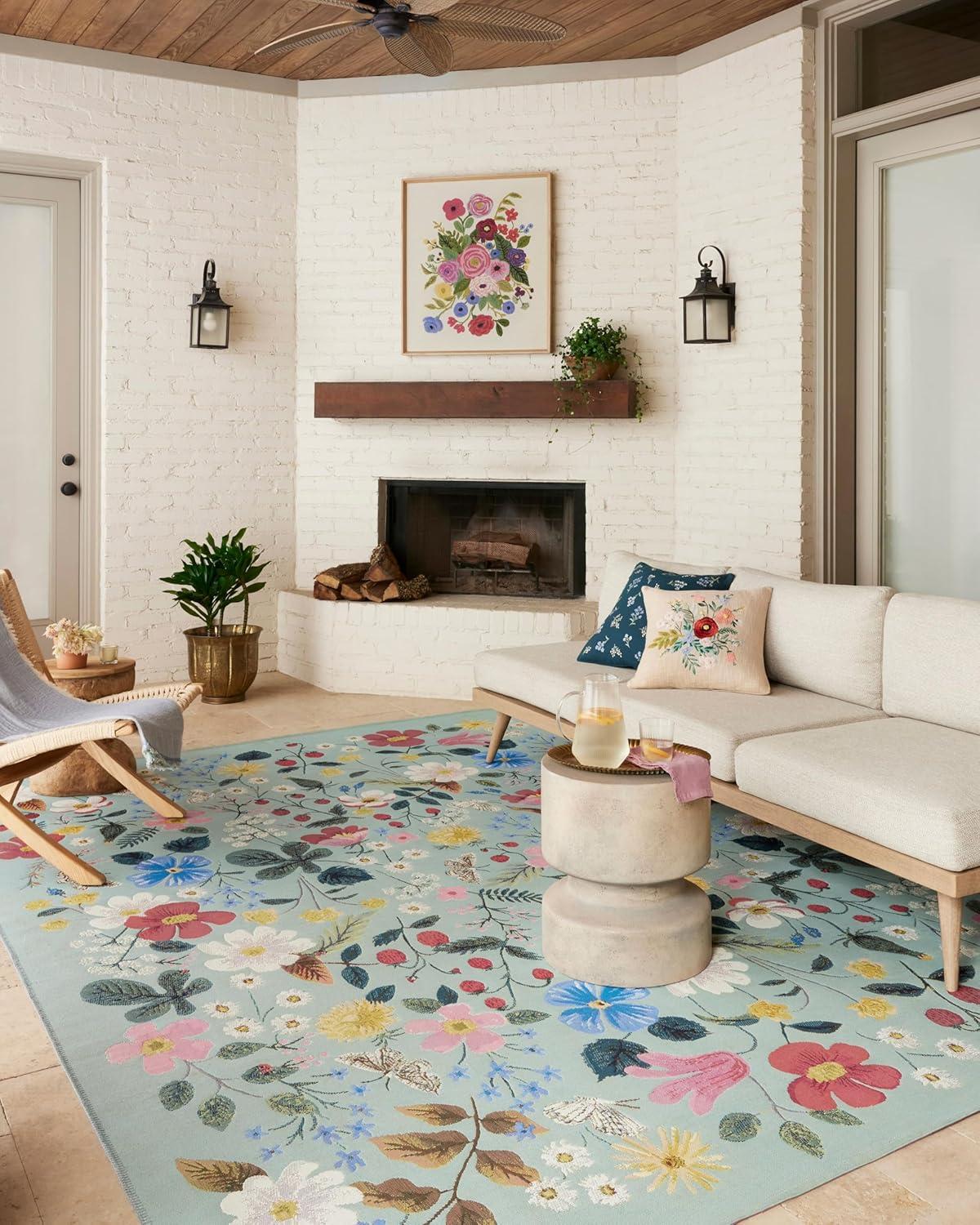 Rifle Paper Co. x Loloi Perennial Mint Indoor / Outdoor Area Rug