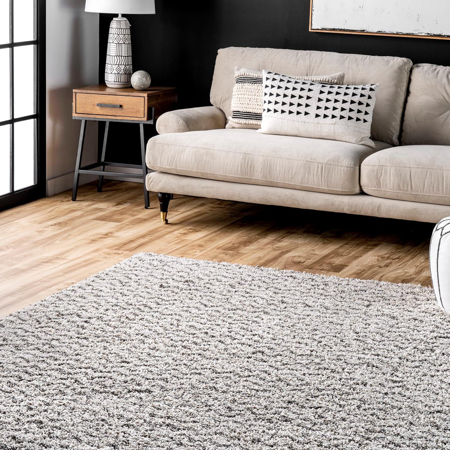 nuLOOM Cuellar Chevron Shag Area Rug, 7' 6" x 9' 6", Ivory