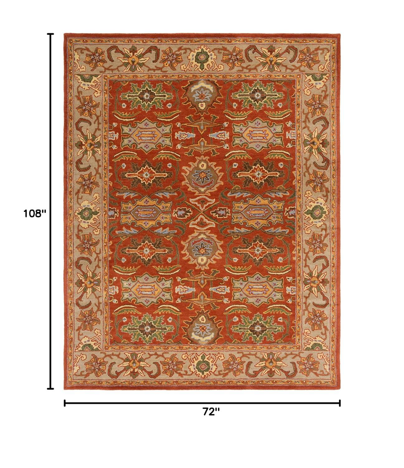 Heritage HG734 Handmade Area Rug - 6'x9' - Rust/Beige - Safavieh