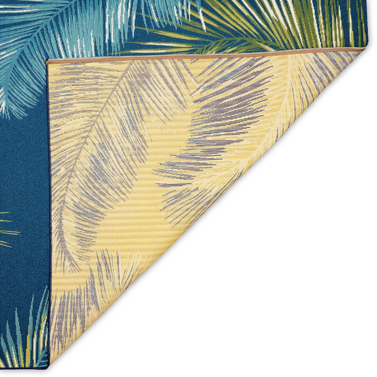 Liora Manne Marina Palm Border Indoor/Outdoor Rug Navy 8'10" x 11'9"