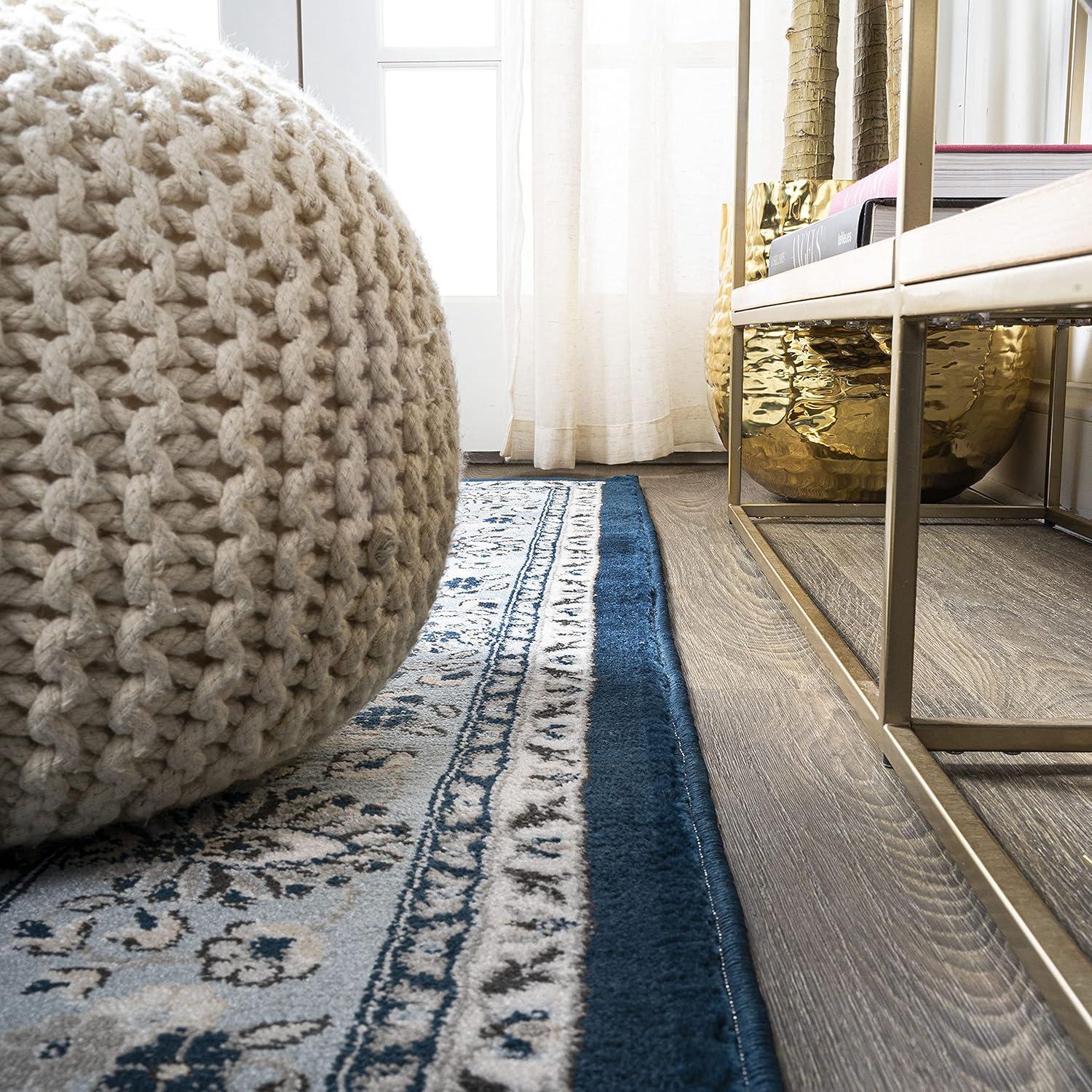 3'x 5' Palmette Modern Persian Floral Area Rug, Navy/Blue - JONATHAN Y