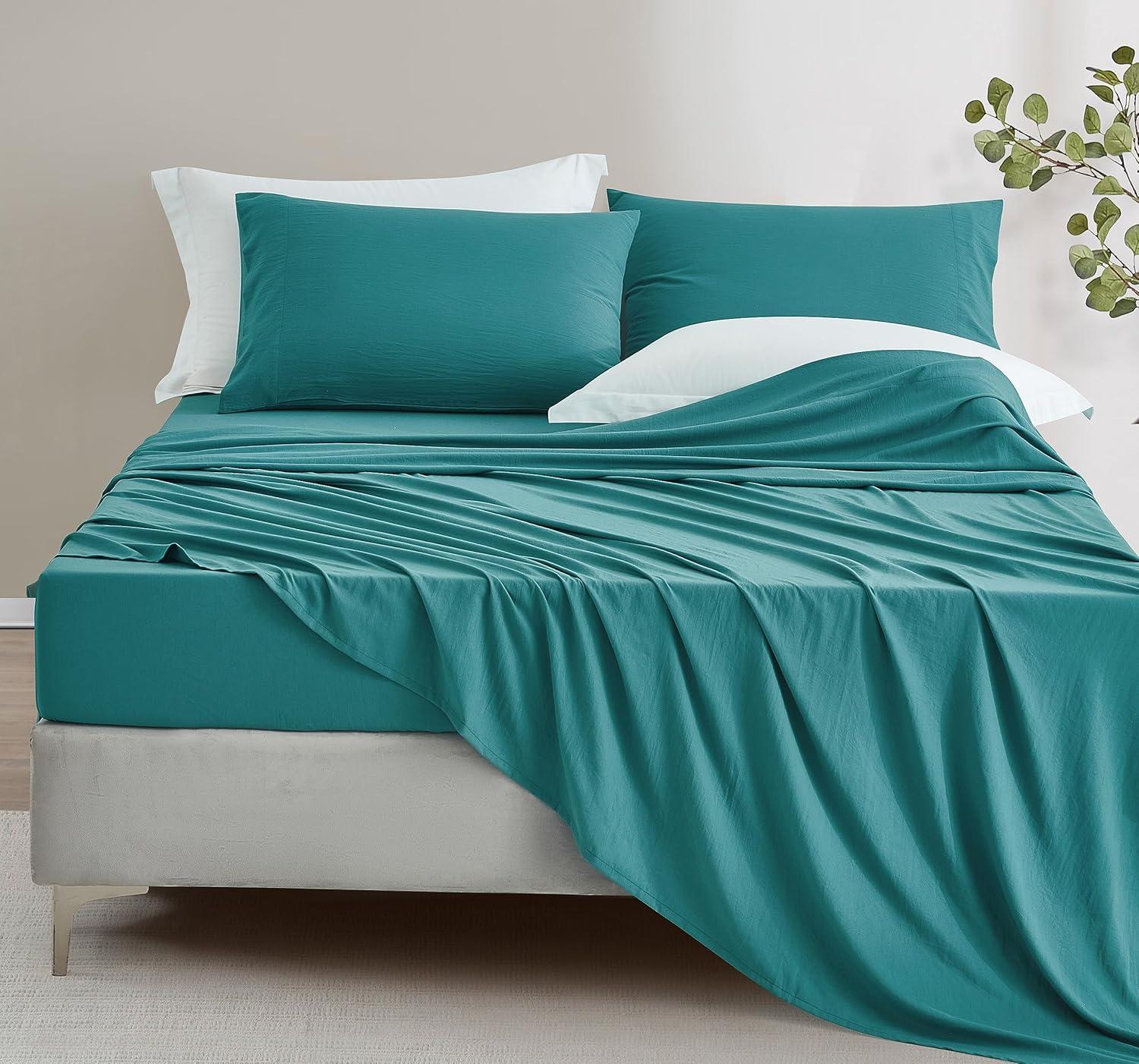 Teal Full Size Microfiber Deep Pocket Sheet Set