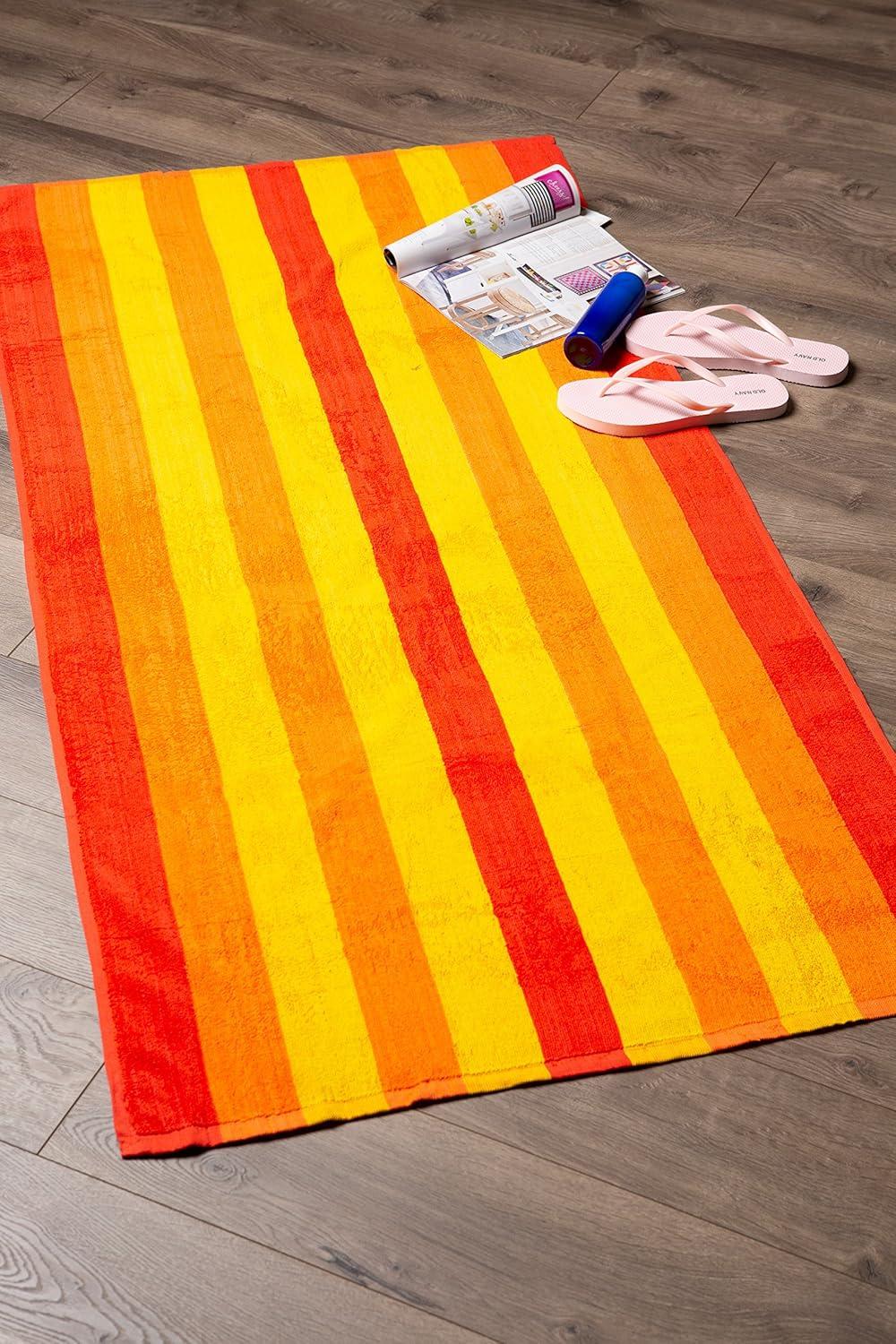 DII Cabana Orange Stripe Beach Towel