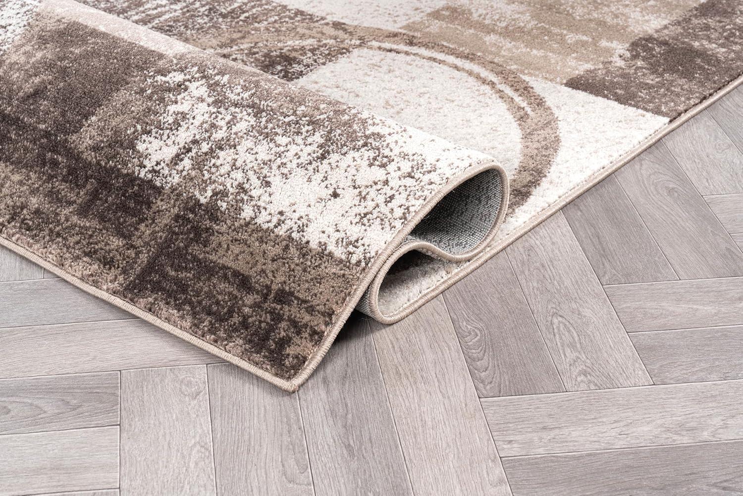 World Rug Gallery Abstract Circle Gray 8'8"x12' Area Rug