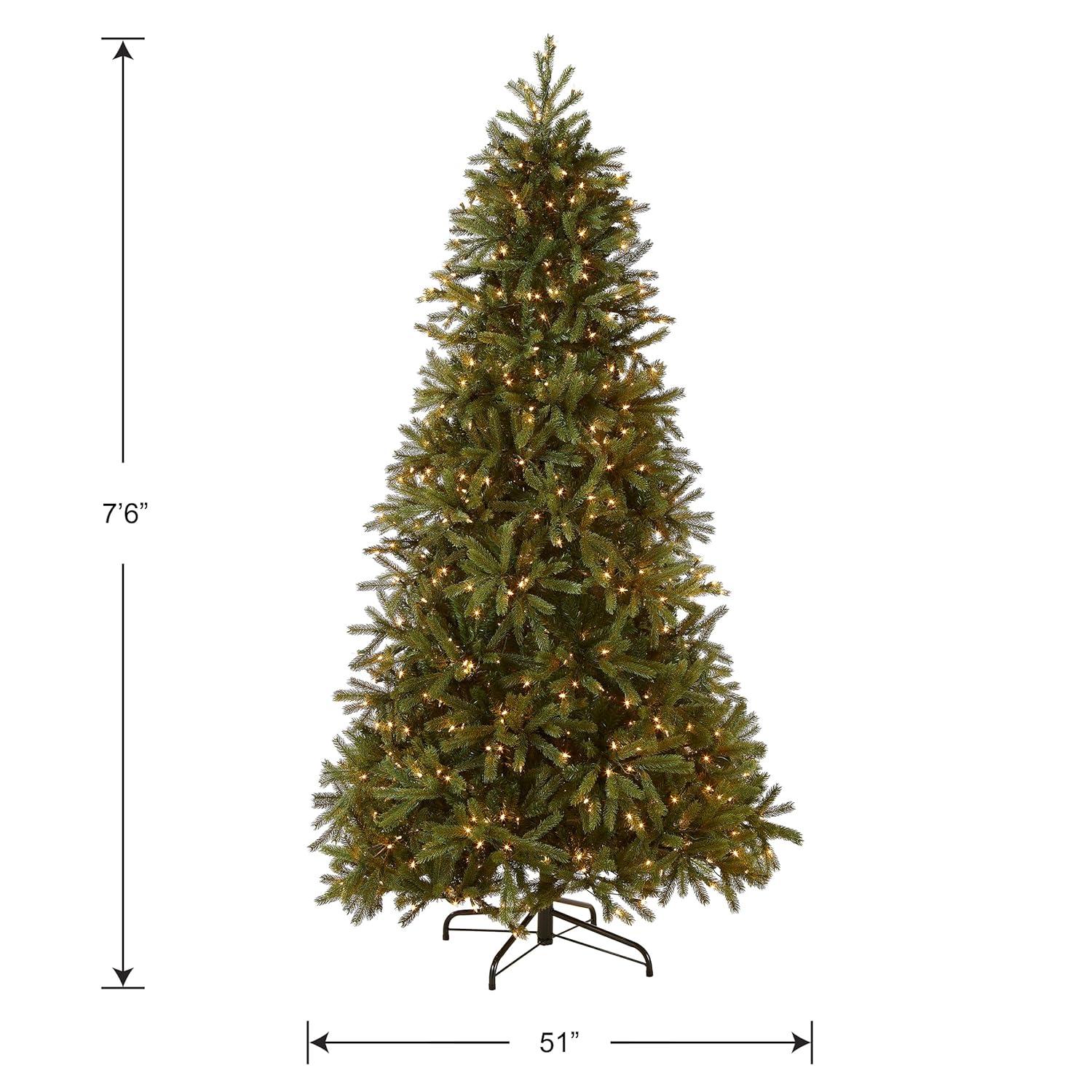 7.5ft Pre-lit Full Jersey Frasier Fir Artificial Christmas Tree Clear Lights - National Tree Company