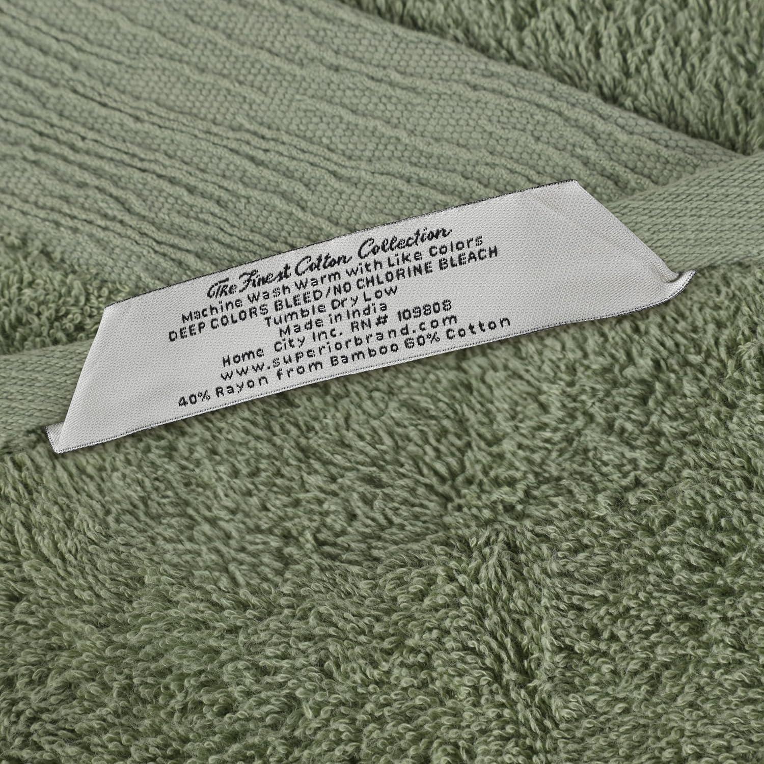 Superior Rayon from Bamboo Soft Modern 6-Piece Towel Set, Green