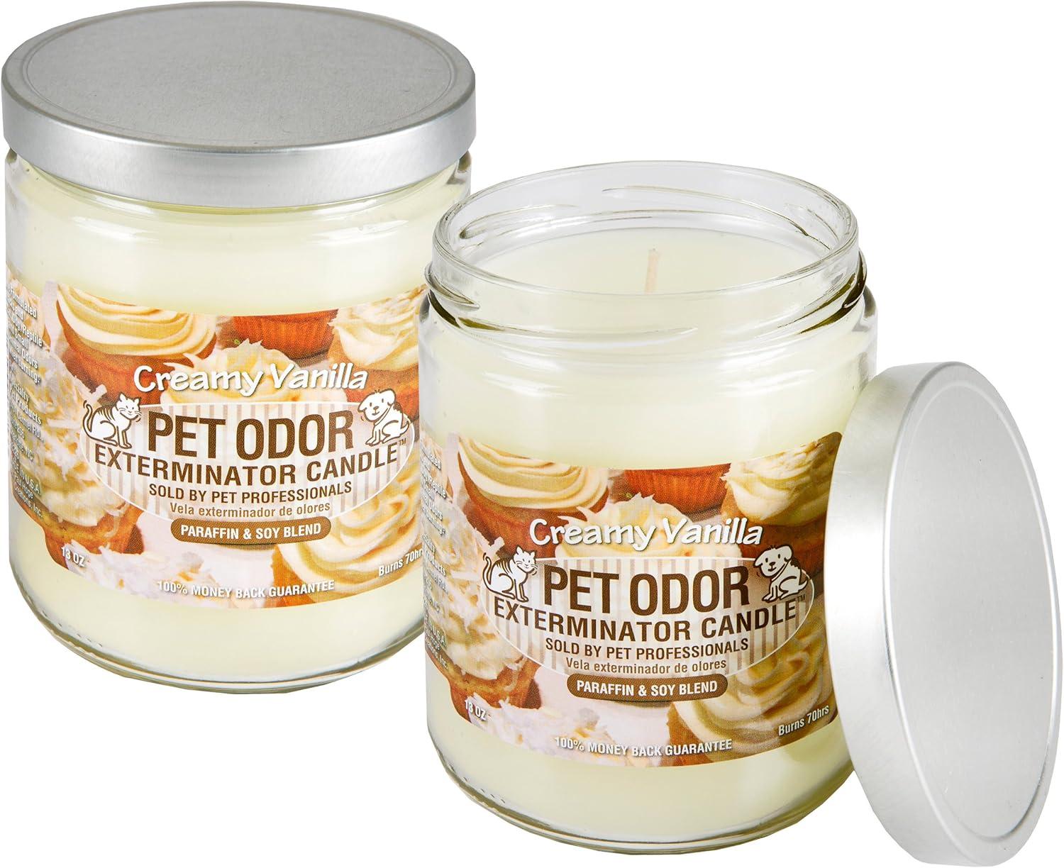 Creamy Vanilla Pet Odor Exterminator Candle 13 Oz 2-Pack