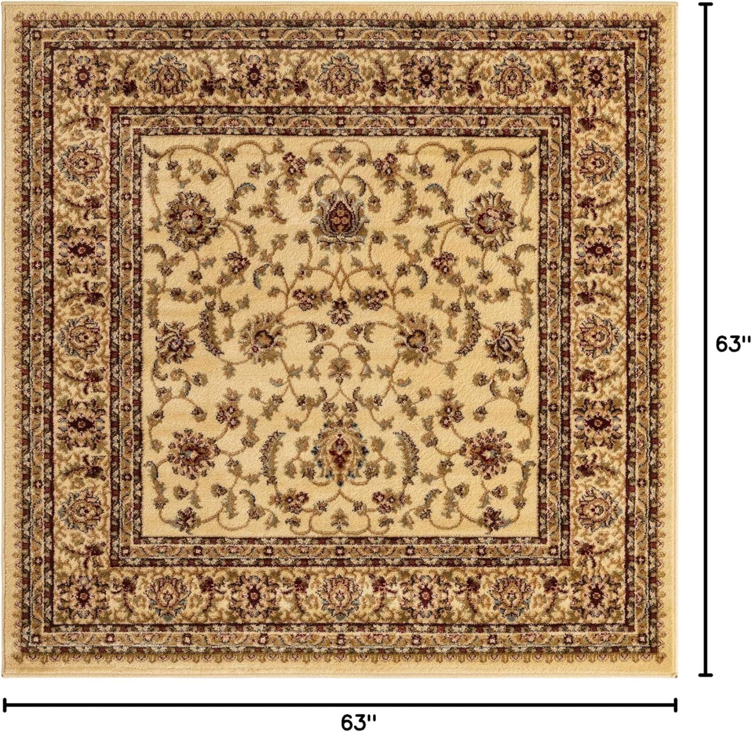 Unique Loom Voyage Collection Area Rug - St. Louis (5' 3" Square Cream/Brown)