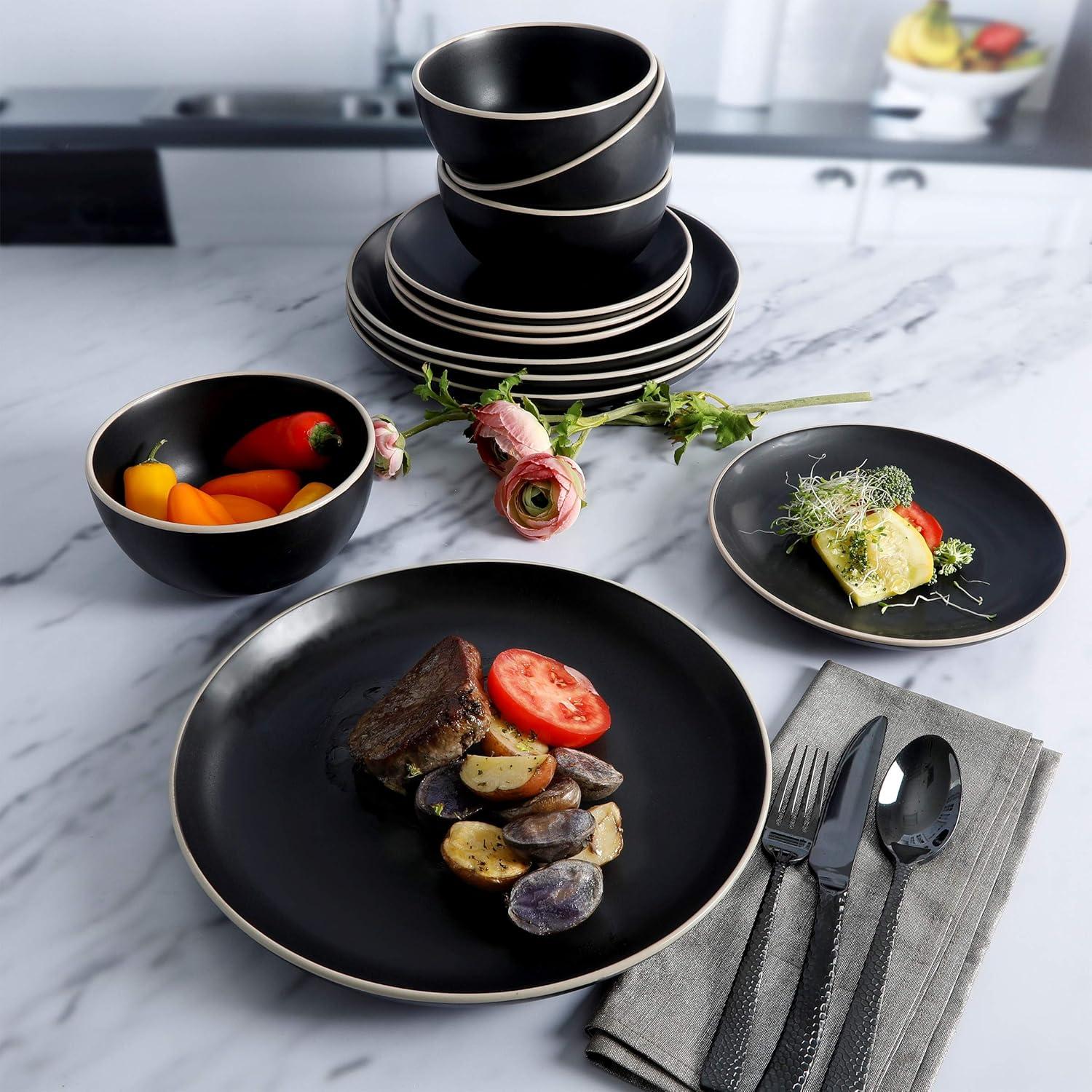 Gibson Home Remi 12pc Dinnerware Set - Black