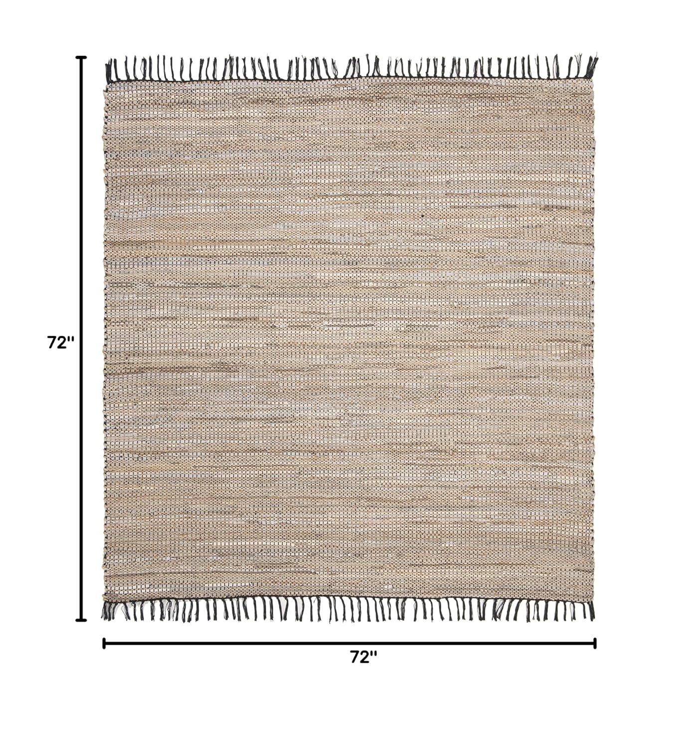 Vintage Leather VTL203 Hand Woven Indoor Area Rug - Beige - 6'x6' - Safavieh