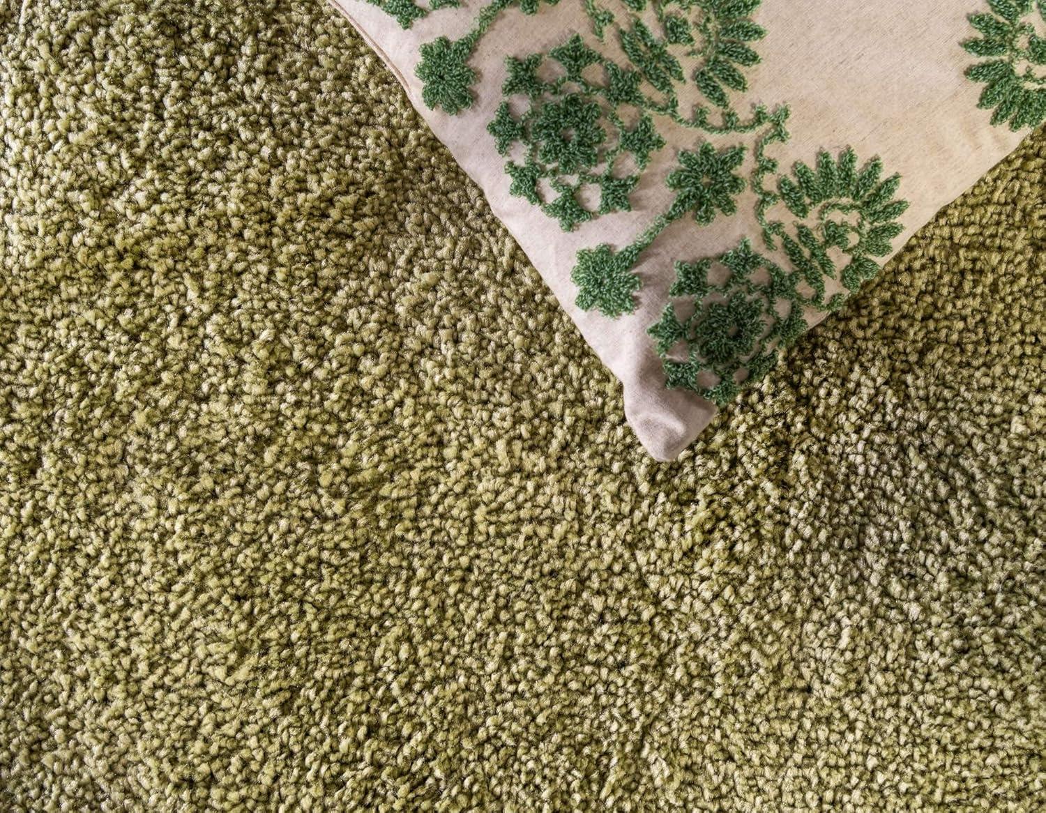 Calabasas Light Green 5' x 7' Plush Shag Area Rug