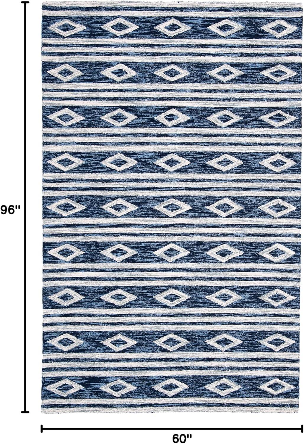 Ivory and Charcoal Handmade Wool Rectangular Area Rug