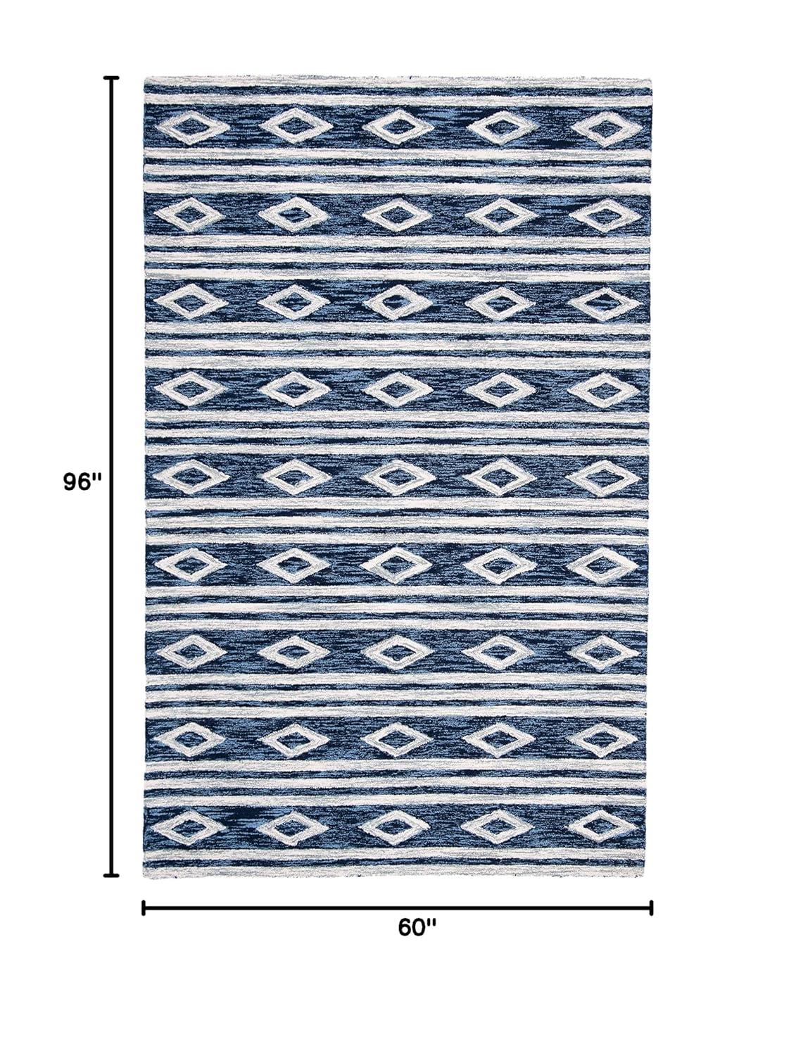 Ivory and Charcoal Handmade Wool Rectangular Area Rug