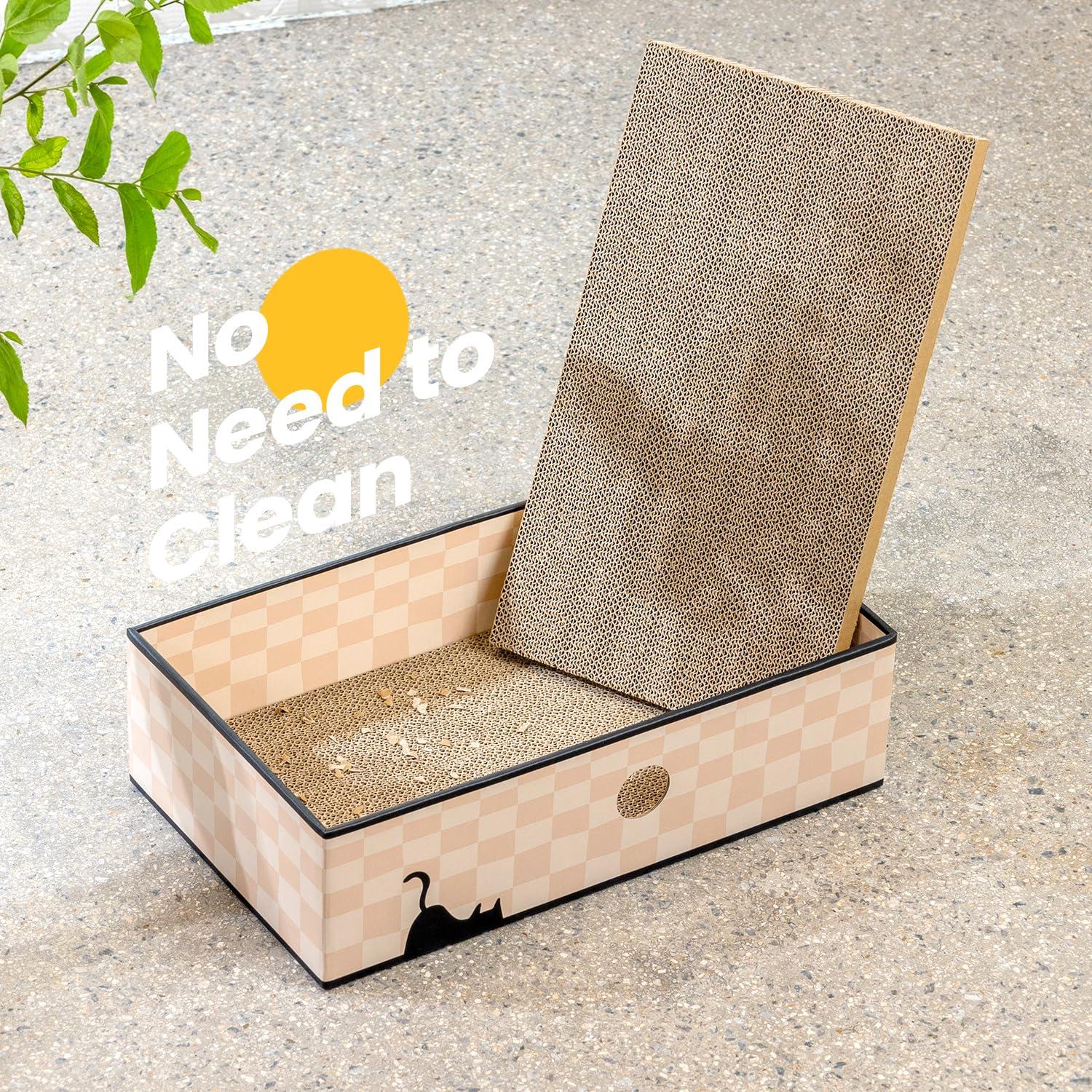 Conlun Cat Scratcher Cardboards with Box, 5-Pack Replacement Reversible Cat Scratcher Pad, Large