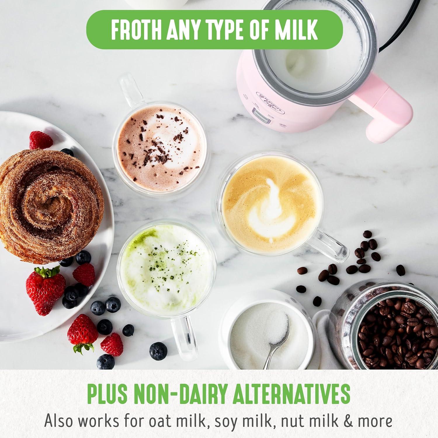 GreenLife GreenLife 10oz Electric Milk Frother, 4-in-1 Hot and Cold Milk Warmer and Steamer, PFOA / PFAS Free