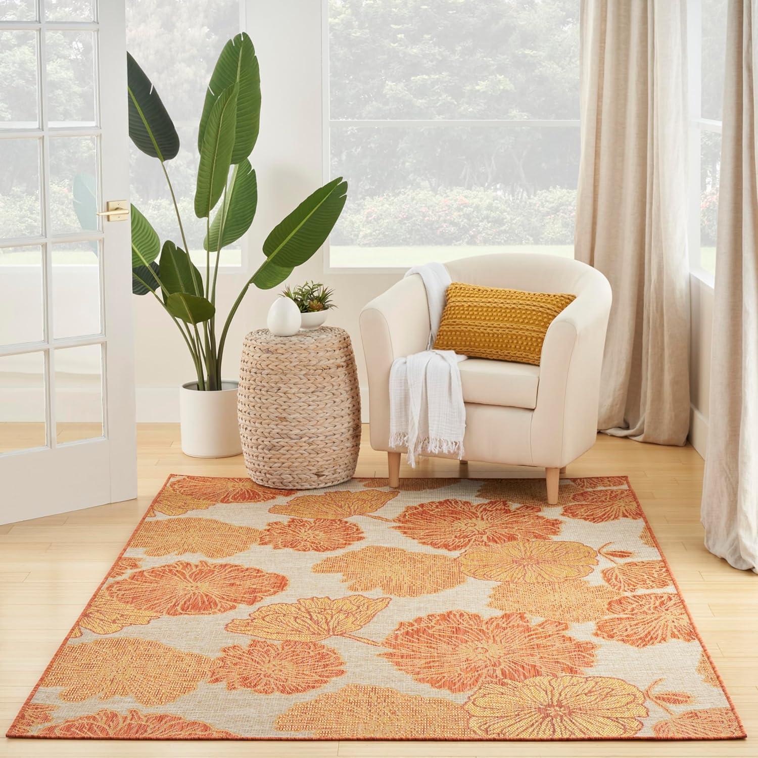 Nourison Garden Oasis Floral Flatweave Indoor Outdoor Rug