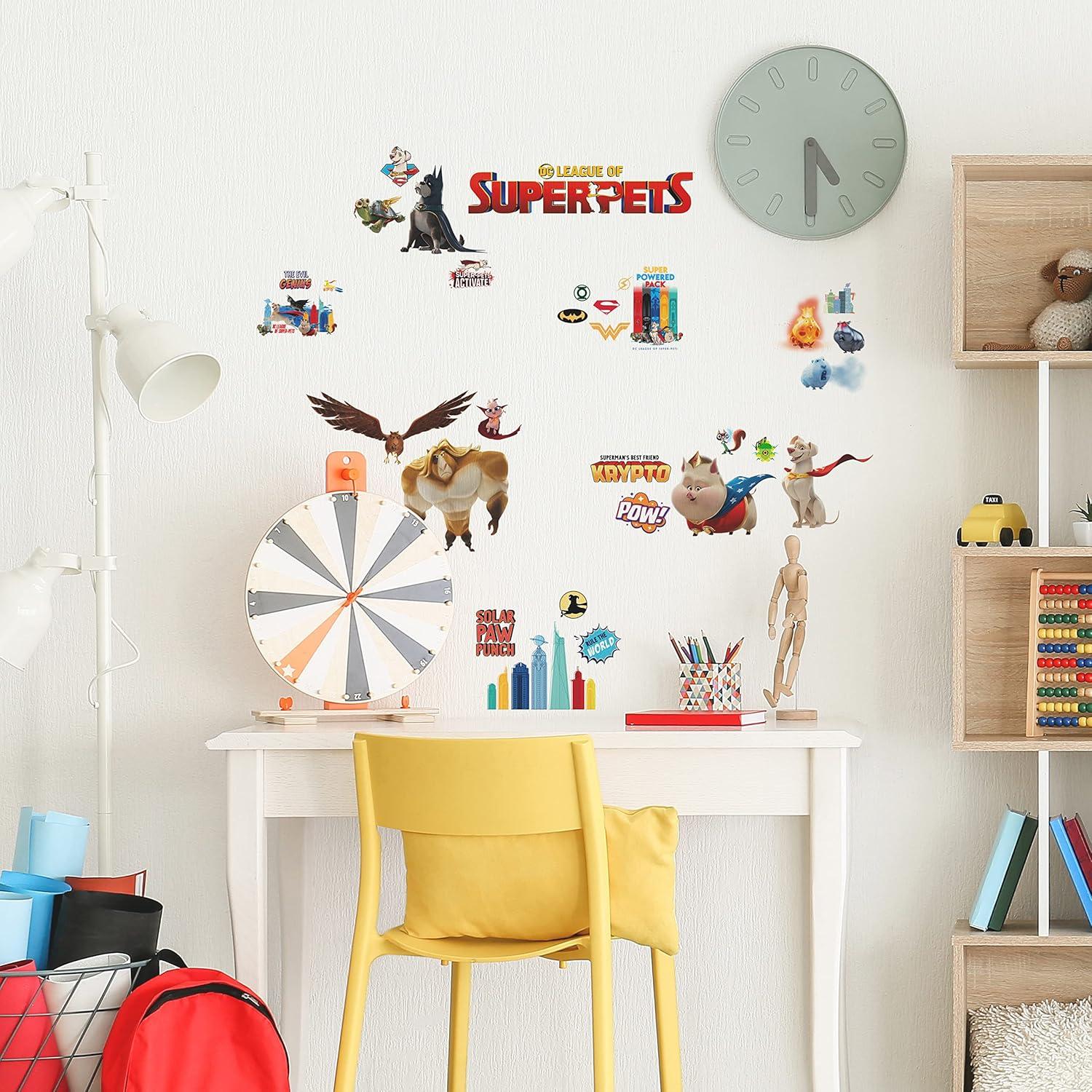 RoomMates DC League of Super-Pets Kids' Peel and Stick Wall Decals