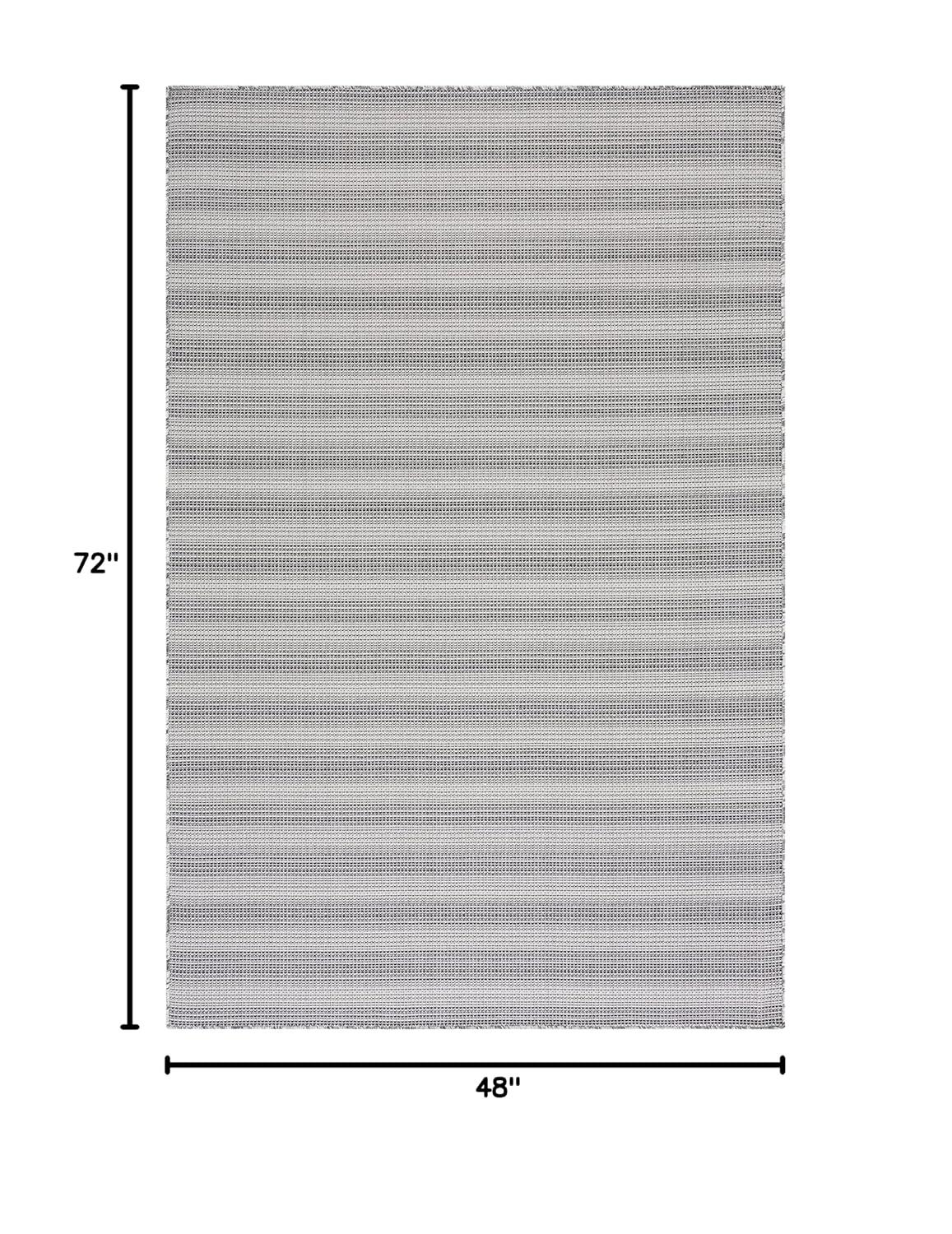 Hampton HTN231 Power Loomed Indoor/Outdoor Area Rug - Black/Gray - 4'x6' - Safavieh.
