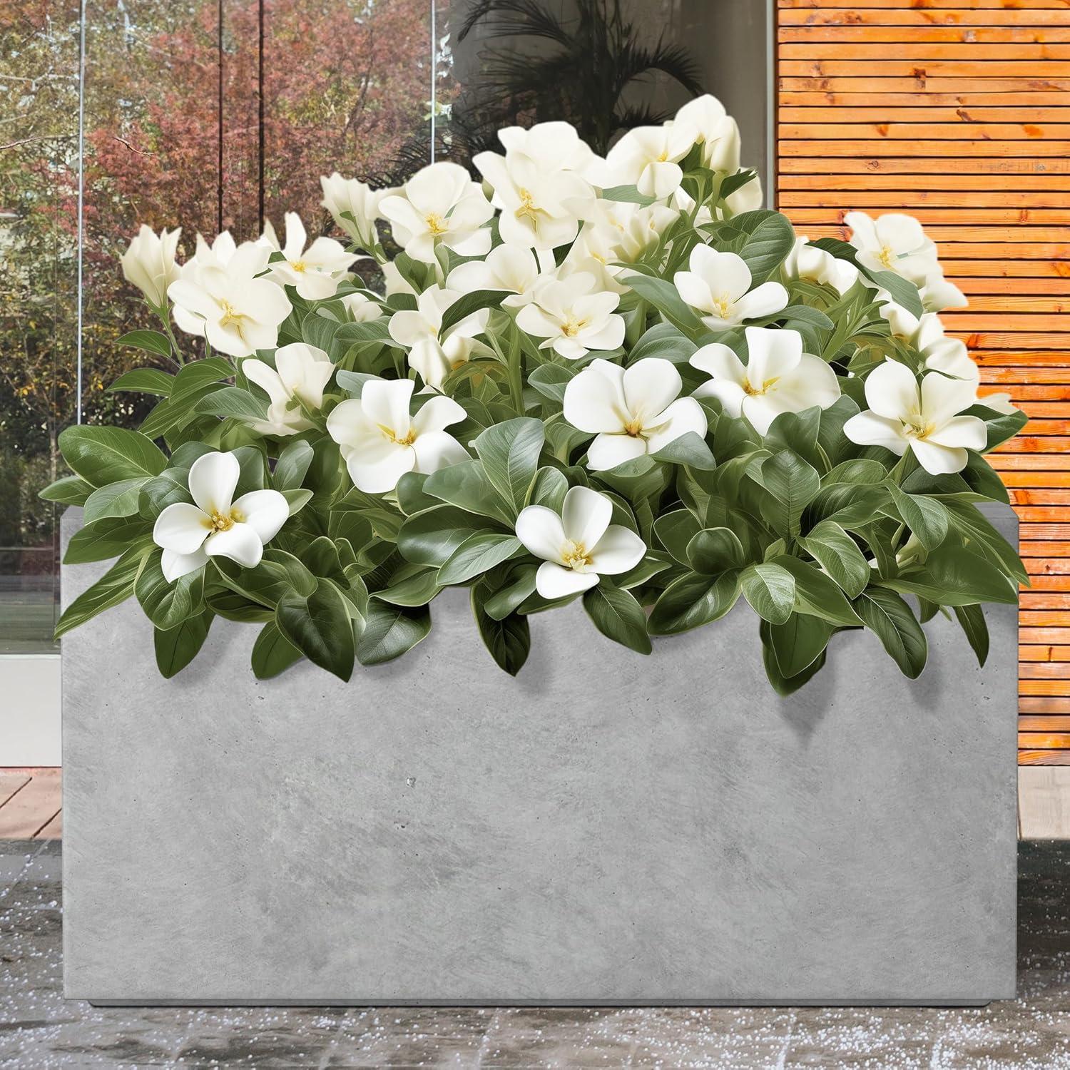 Rosemead Home & Garden, Inc.12" x 23" Rectangular Kante Lightweight Modern Outdoor Planter Natural Concrete