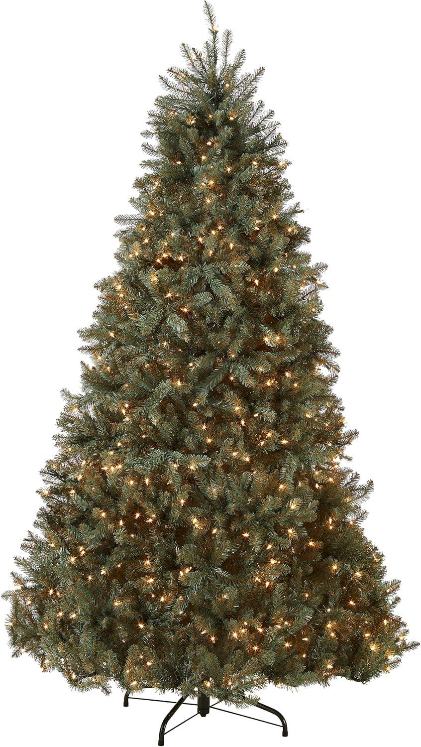 National Tree Company 7.5' Pre-lit Full Dunhill Blue Fir Artificial Christmas Tree with Clear Lights