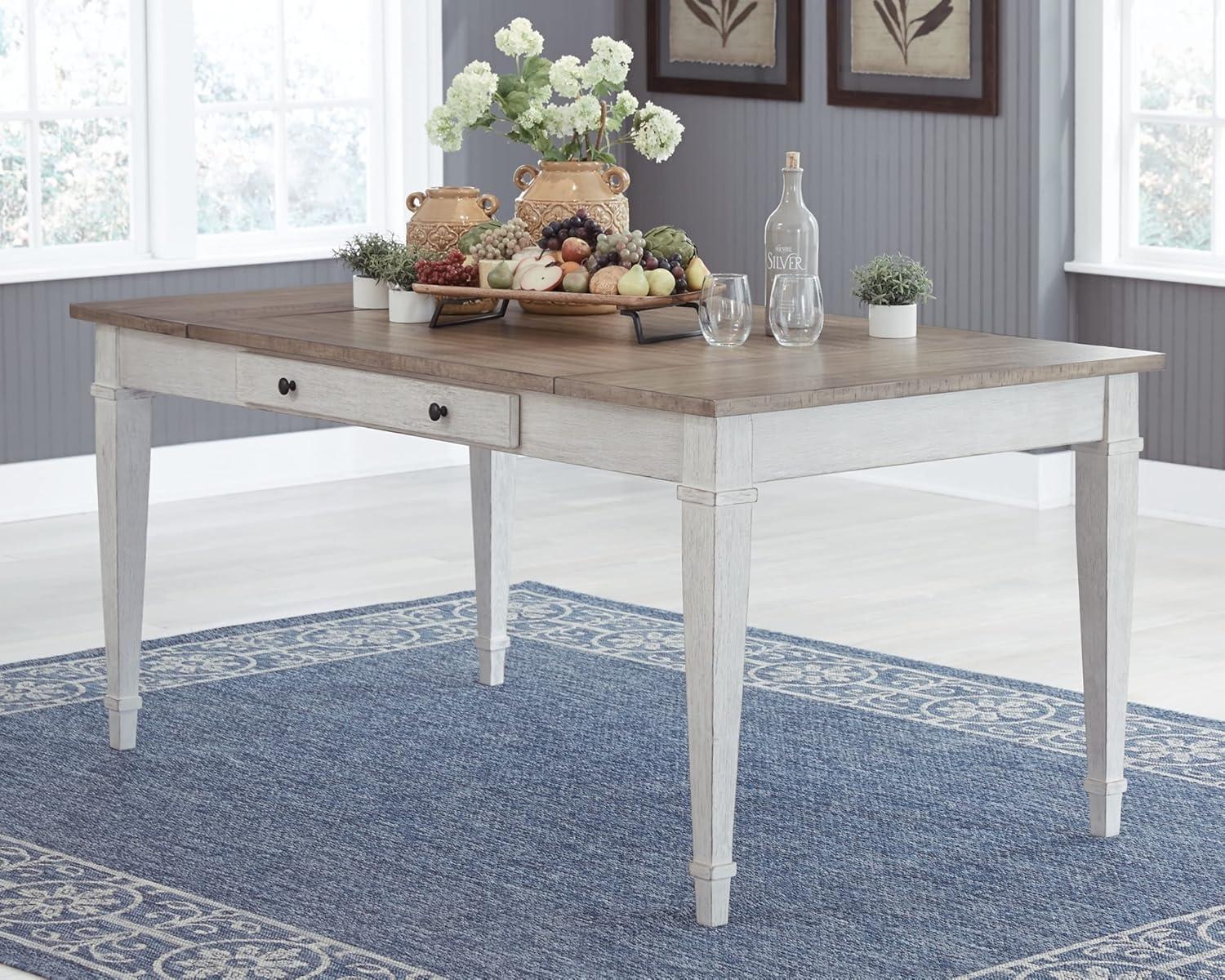 Signature Design by Ashley Casual Skempton Dining Table, White/Light Brown