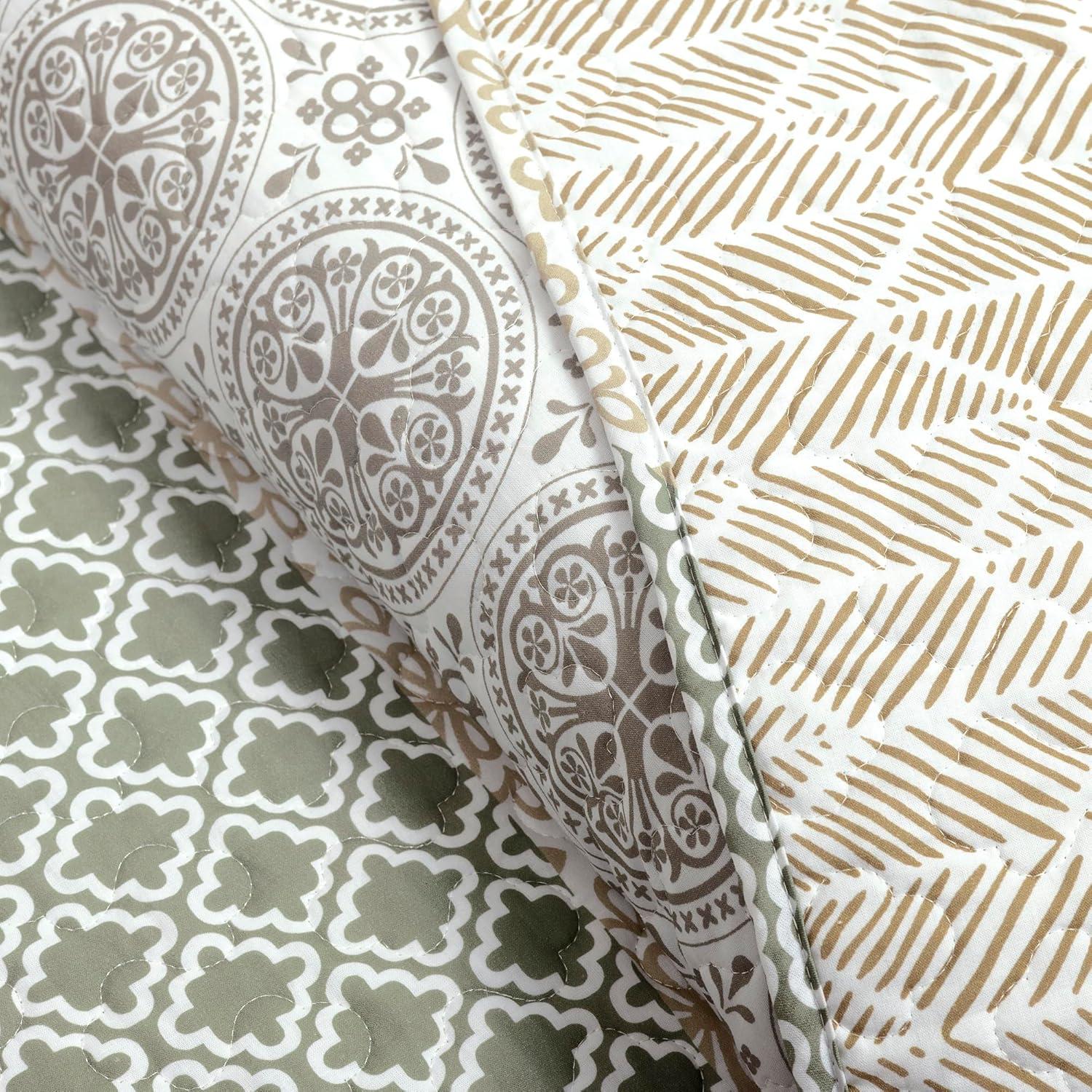 Lush Decor Bohemian 100% Cotton Reversible 3-Piece Quilt Set