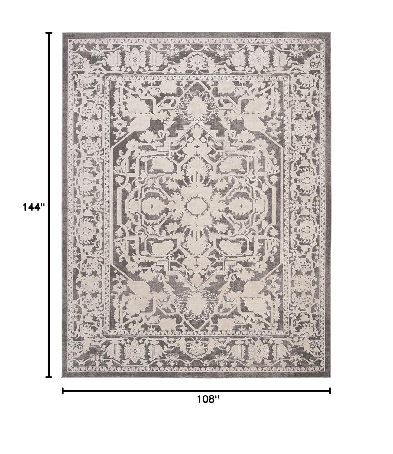 Reflection RFT665 Power Loomed Indoor Area Rug - 9'x12' - Dark Grey/Cream - Safavieh
