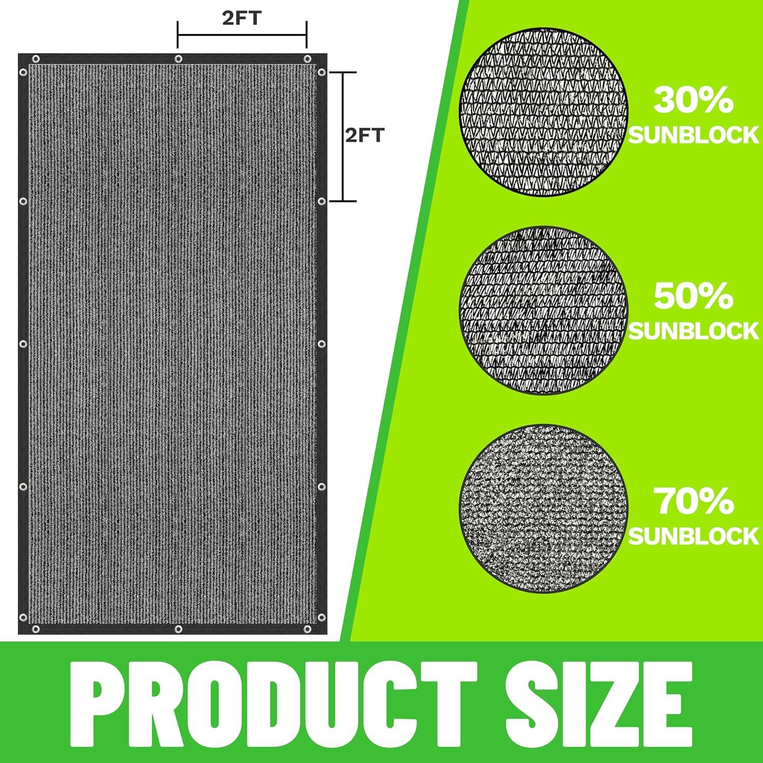 ColourTree ColourTree 30% Sun Shade Cloth Mesh Tarp with Grommets for Garden & Plant Protection