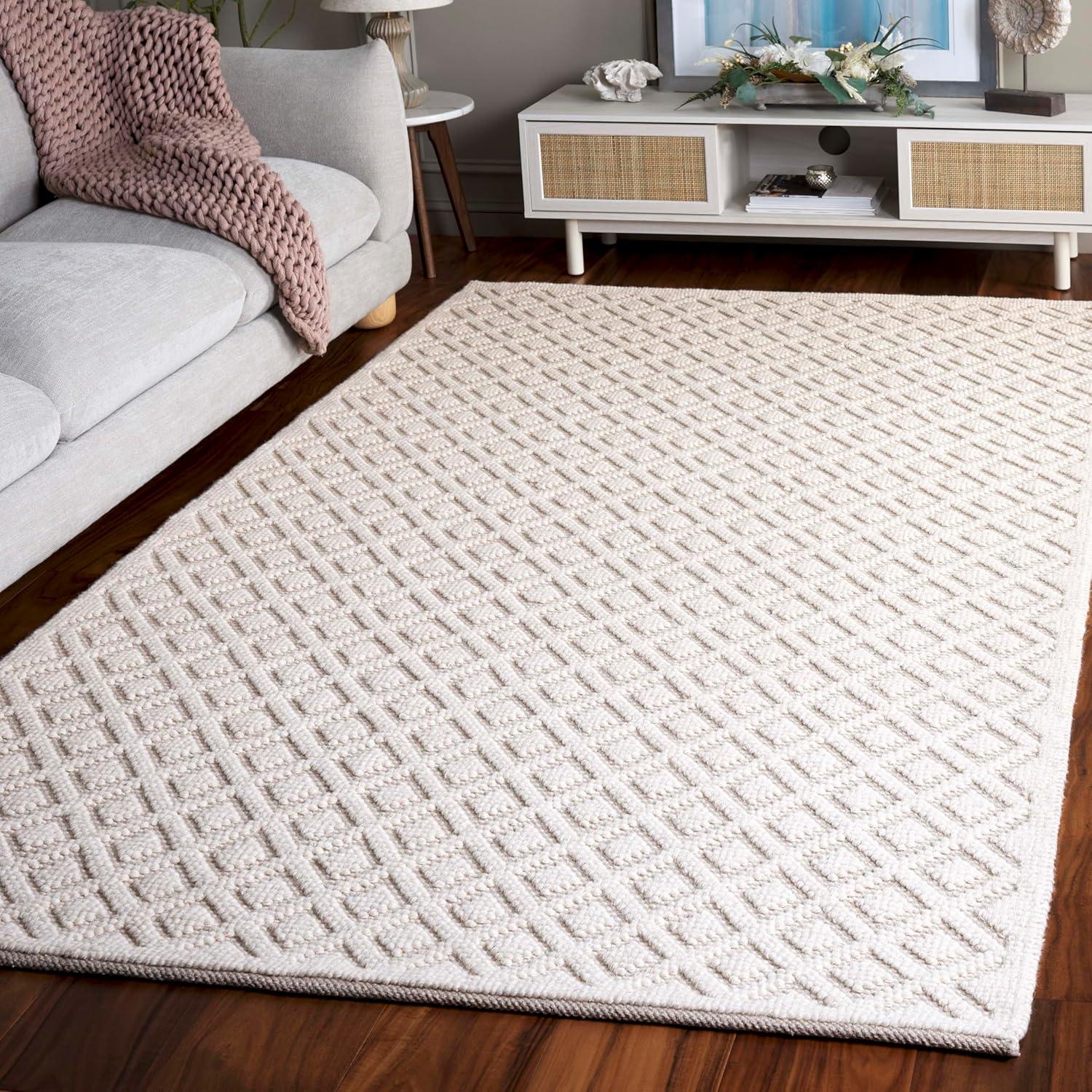 Vermont VRM304 Hand Woven Indoor Area Rug - Ivory - 4'x6' - Safavieh