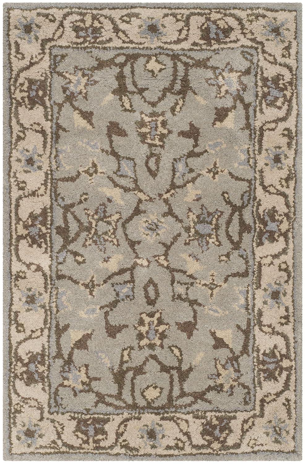 SAFAVIEH Heritage Rida Traditional Wool Area Rug, Beige/Grey, 4' x 6'